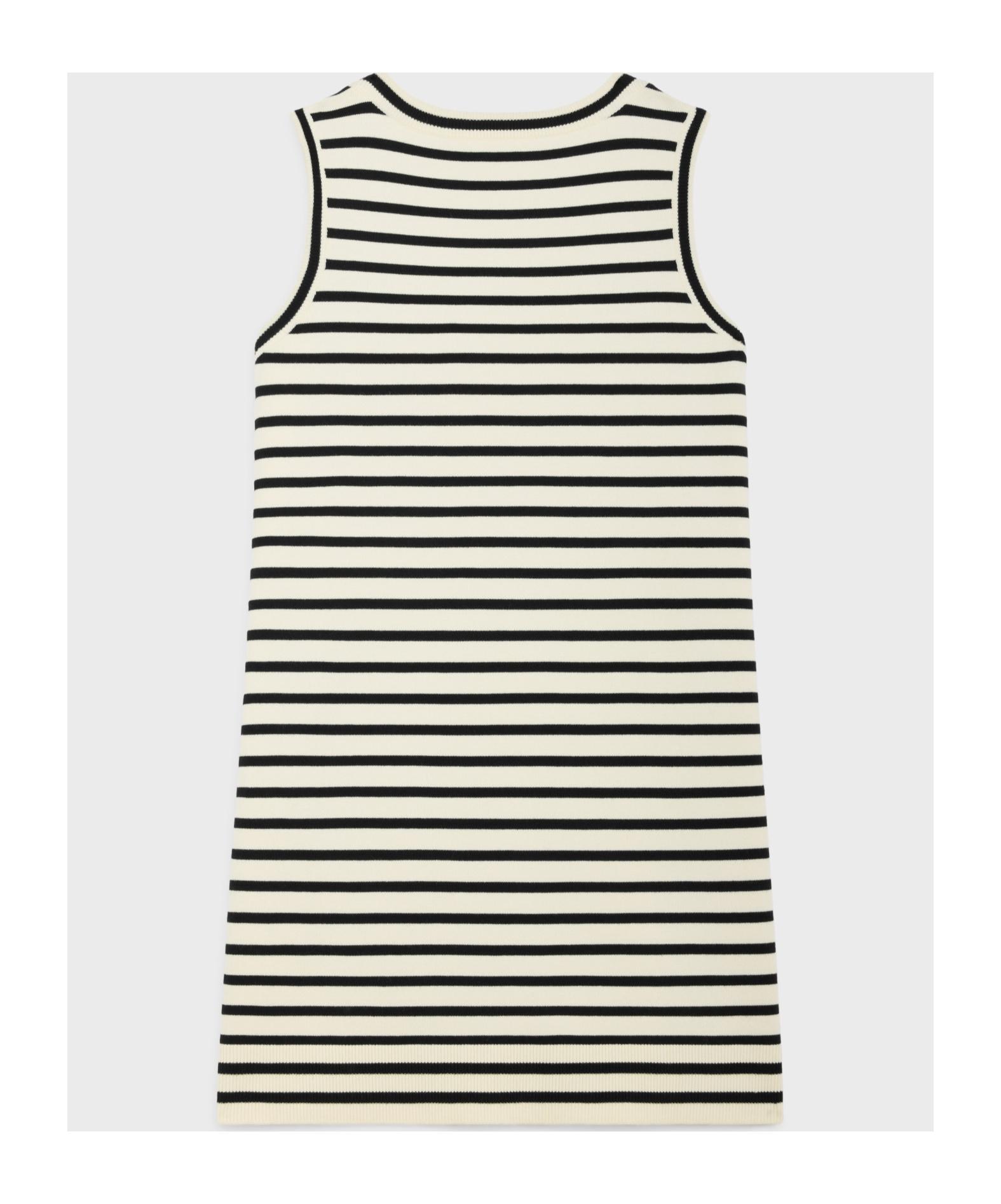 Celine Triomphe Marinière Mini Dress in Black | Lyst