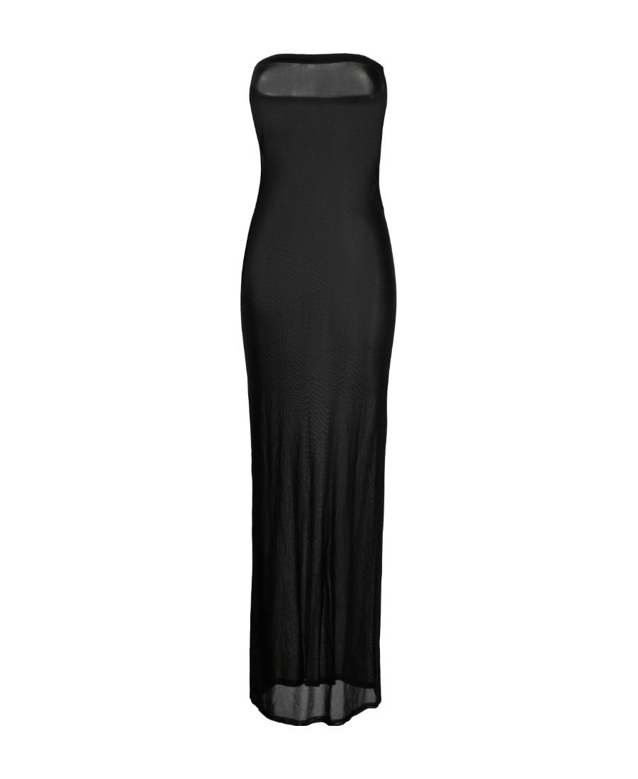【送料&関税込】Saint Laurent Strapless Maxi Dress SAINT LAURENT Strapless ruffled cotton-gabardine maxi dress