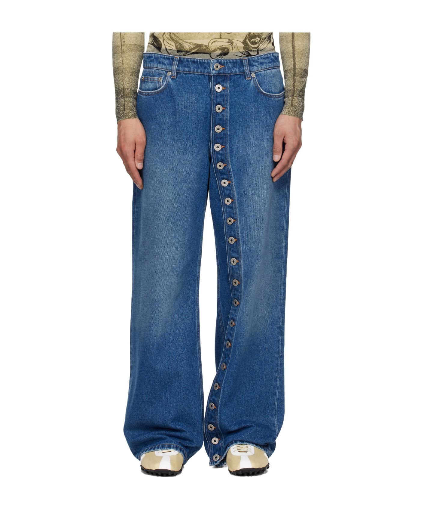 デニム・ジーパン JeanPaul GAULTIER JEANS (TR009D024) Wide-leg jeans in blue - Jean Paul Gaultier | Mytheresa