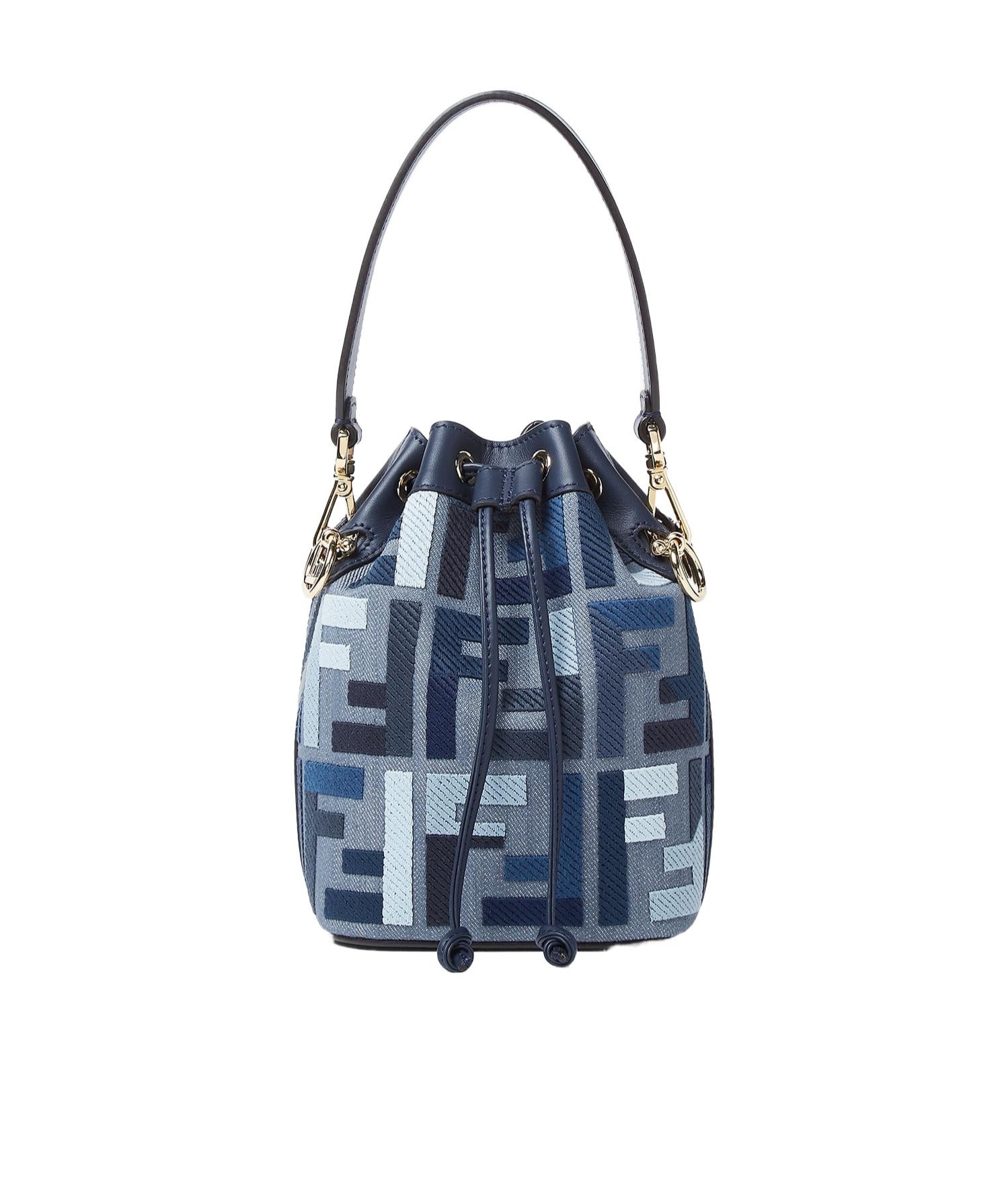 ショルダーバッグ・ポシェット Fendi Embroidered Canvas Mon Tresor Bucket Bag FENDI Canvas Vitello Grace F is Fendi FF Multicolor
