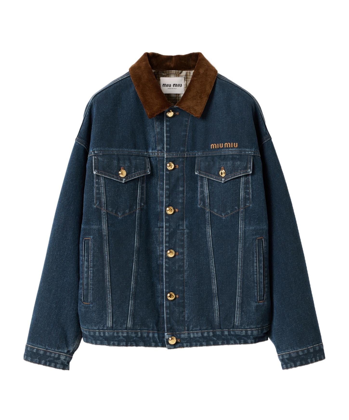 MiuMiu＊Washed denim blouson jacket デニムジャケット＊送料込 0400022953392_BLUE?wid=830&hei