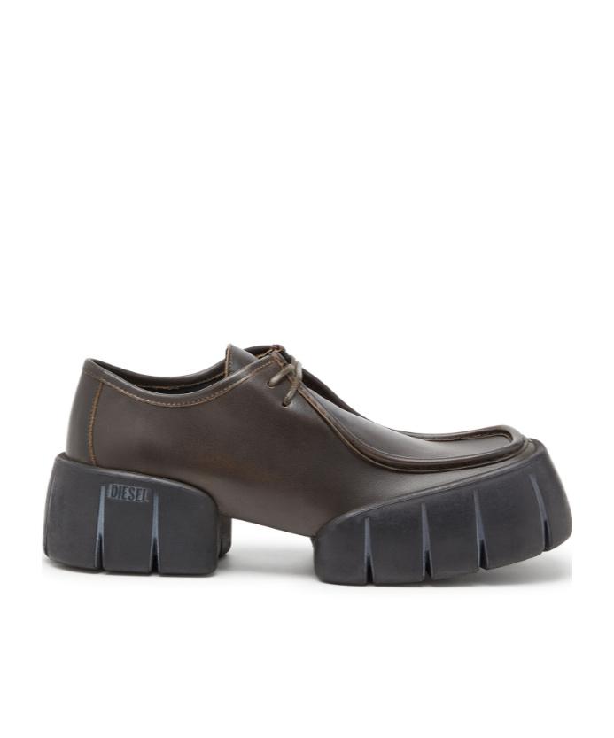 DIESEL Square Toe Derby Shoes in Brown for Men | Lyst