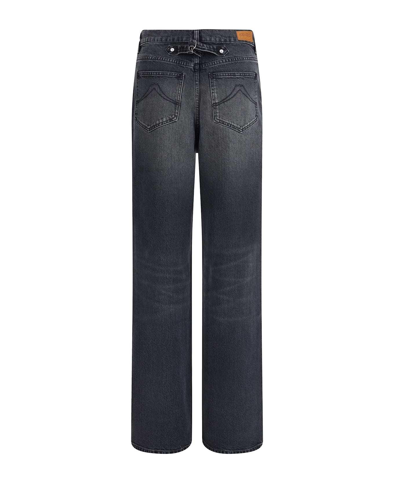 国内発送/送料関税込【KENZO】Regular Waist Jeans ケンゾー/CROPPED ASAGAO STRAIGHT JEANS/デニムパンツ/Rinse
