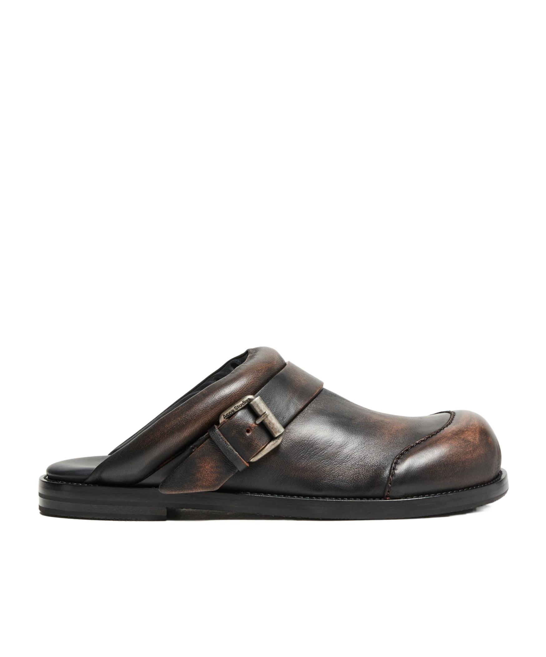 サンダル・ミュール Acne Studios Buckle Mules - Acne Studios - Leather - Brown Brown Leather Buckle Mules by Acne Studios on Sale