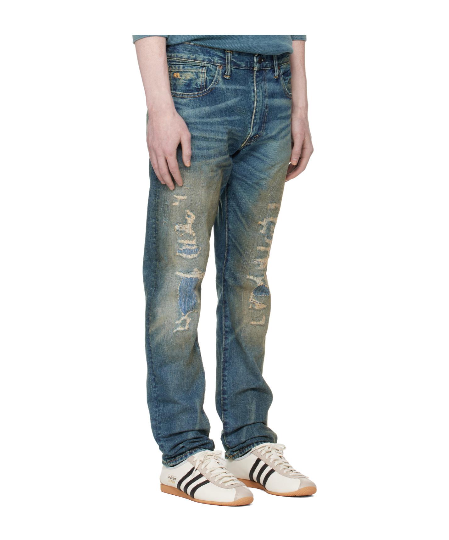 RRL Ralph Lauren Slim Fit Distressed Jeans in Blue for Men | Lyst UK