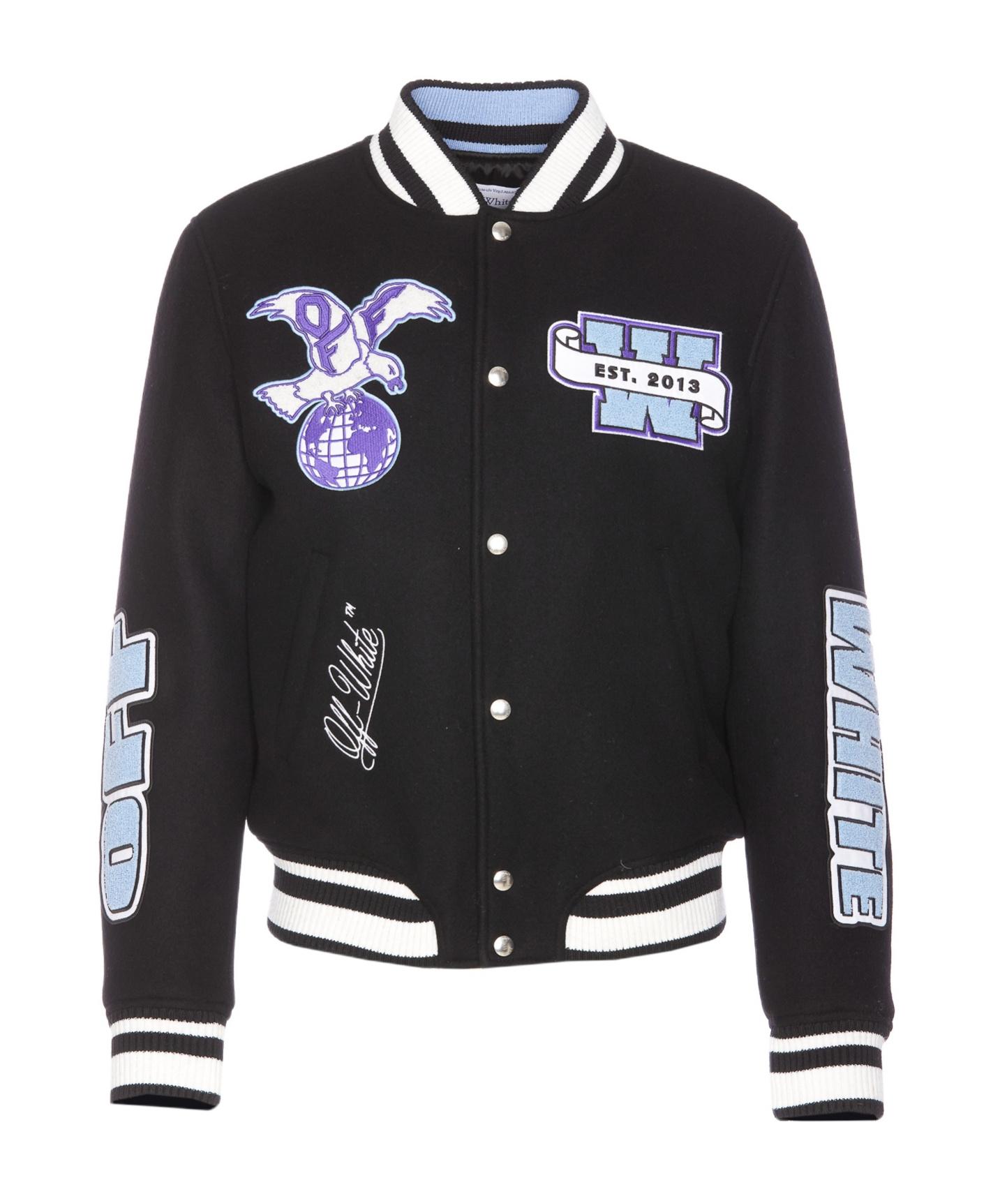 Off-White c/o Virgil Abloh Off Eagle Wool Varsity Jacket in
