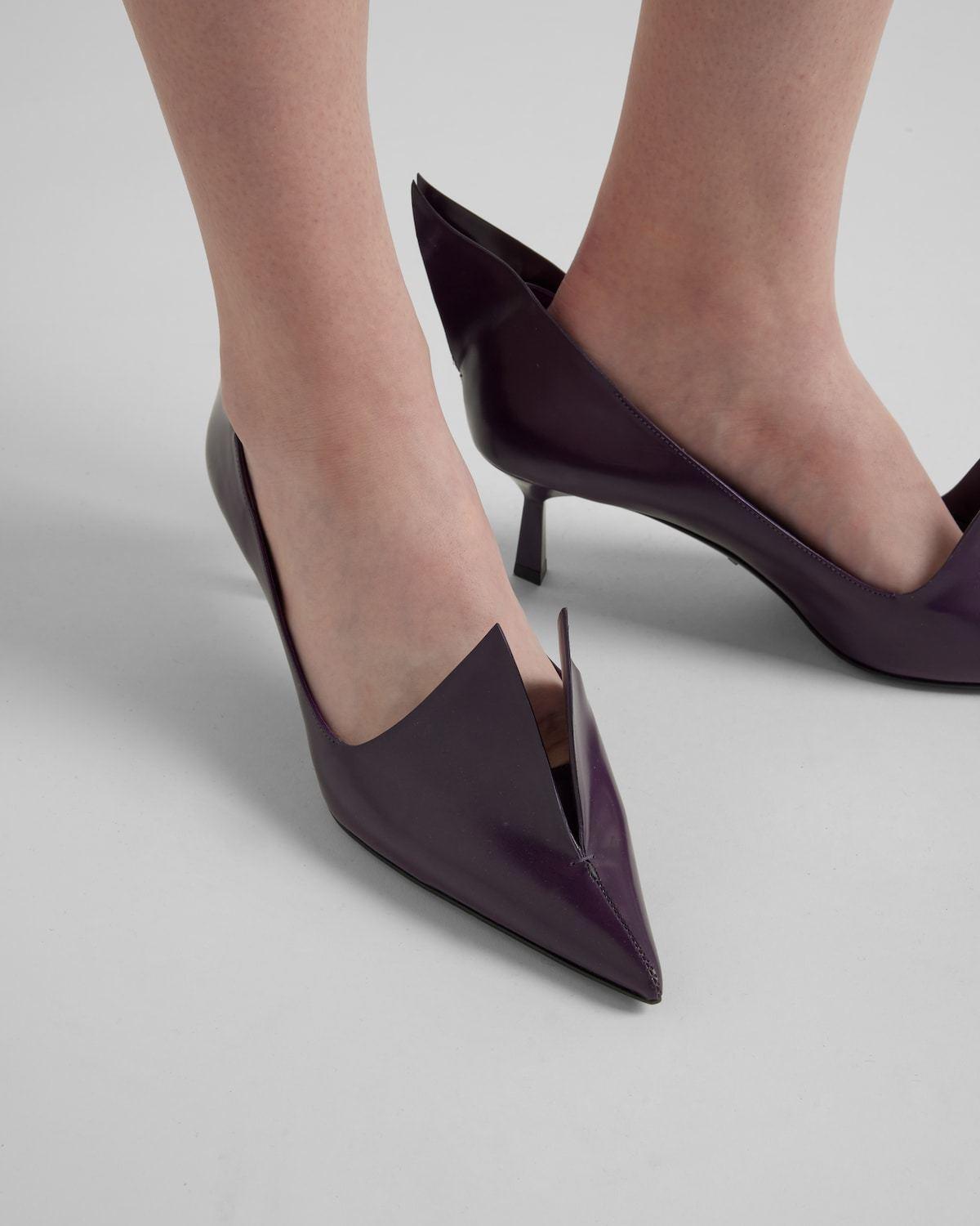 Prada Pointed-Toe Slip-On Pumps in Purple | Lyst