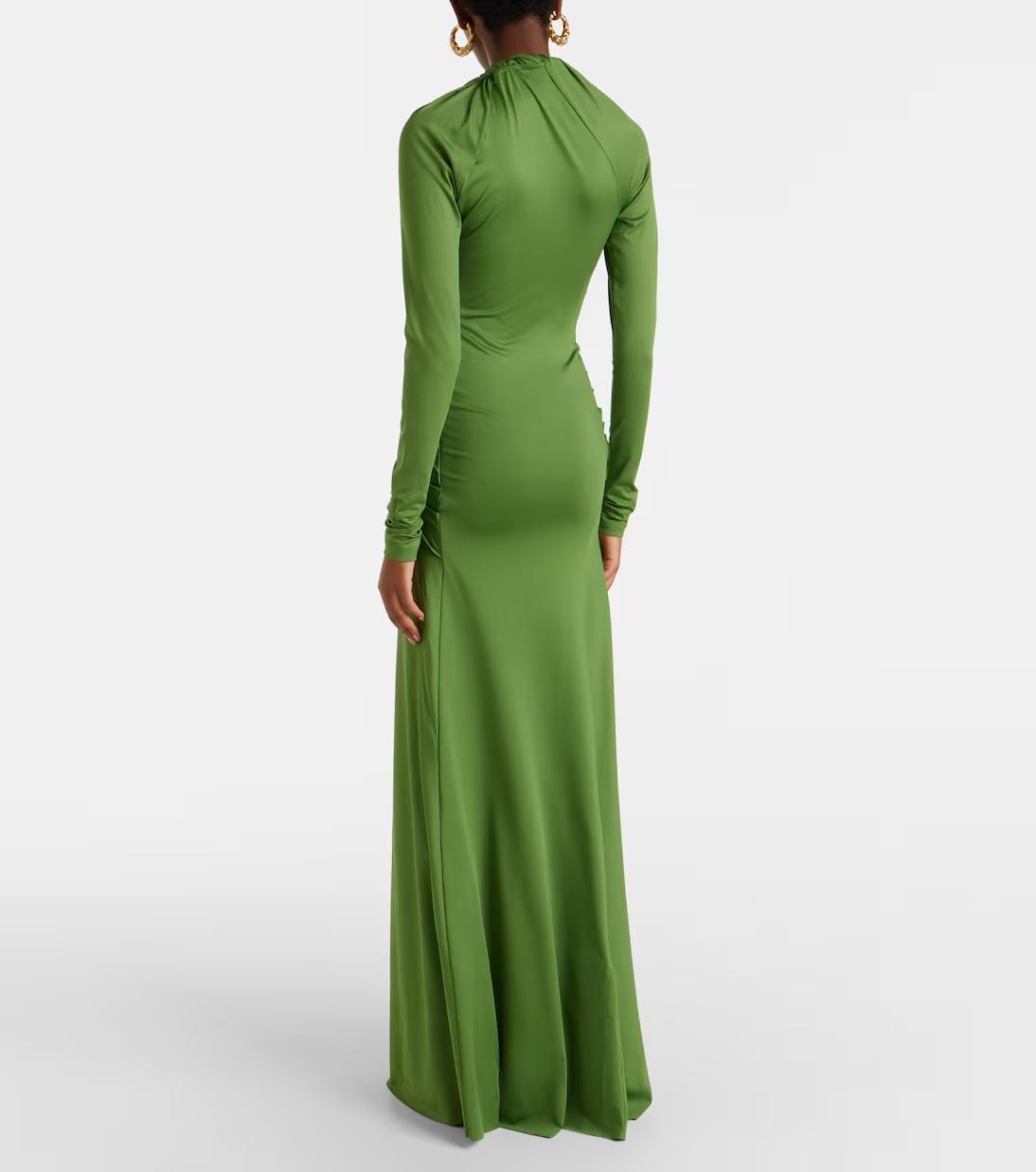 green emerald velvet dress Victoria Beckham // Green Belted Wrap Dress – VSP Consignment