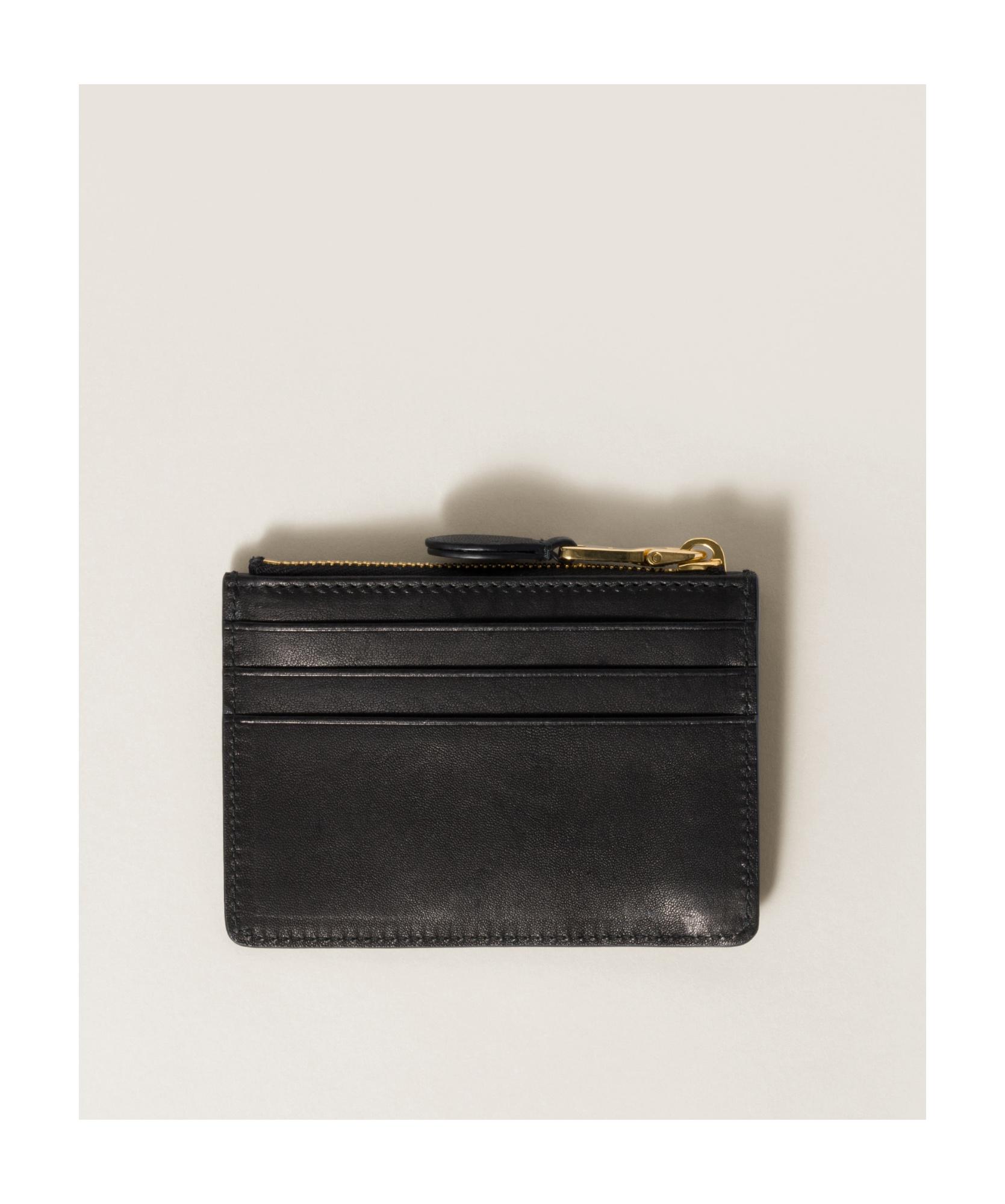 ★Miu Miu Leather Card Holder Black★ Miu Miu Black Nappa Leather Card Holder | italist