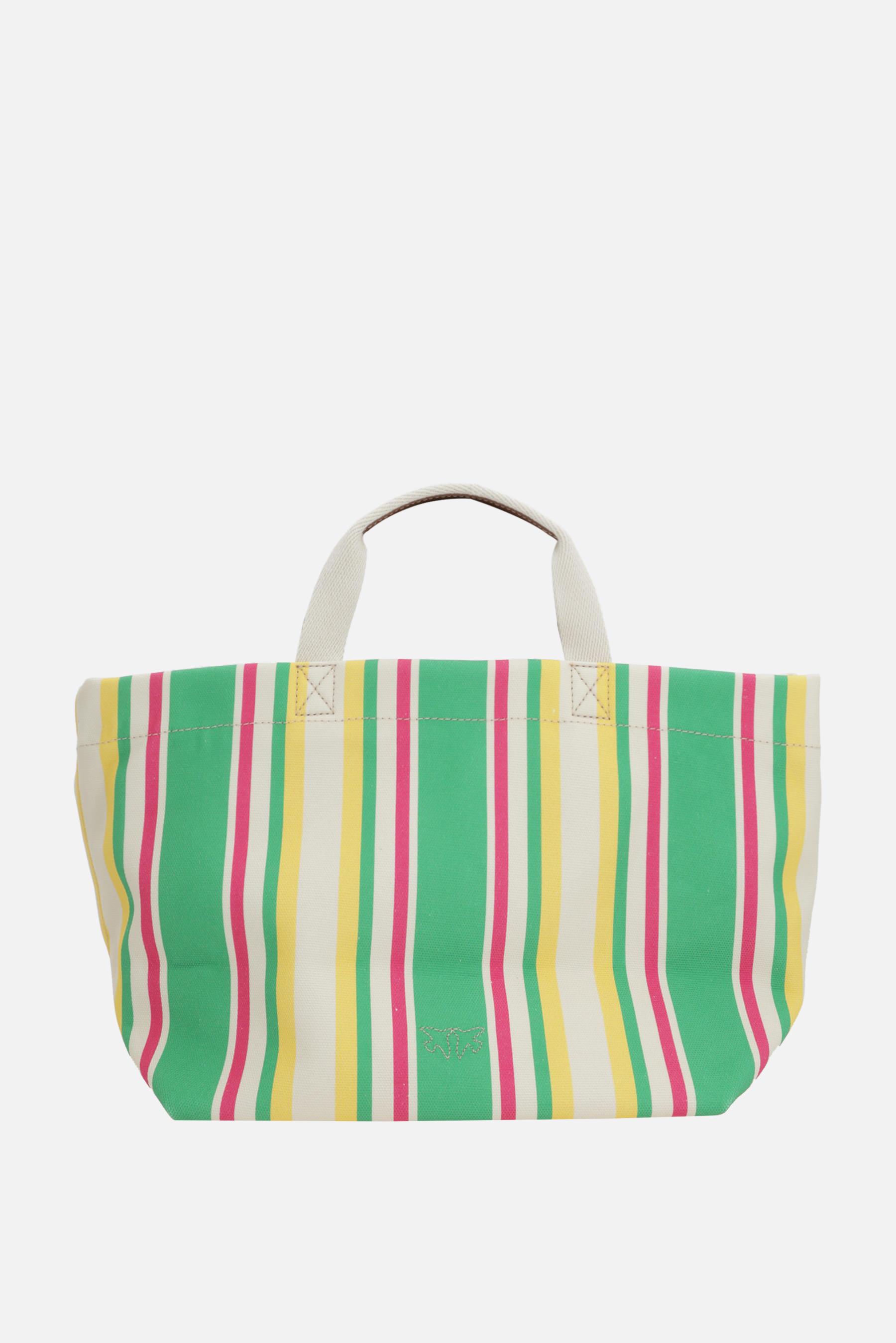 トートバッグ PINKO Woman Tote bags Green 104754A2G5 H87Q Maxi shoulder bag in striped fabric PINKO → Shop Online