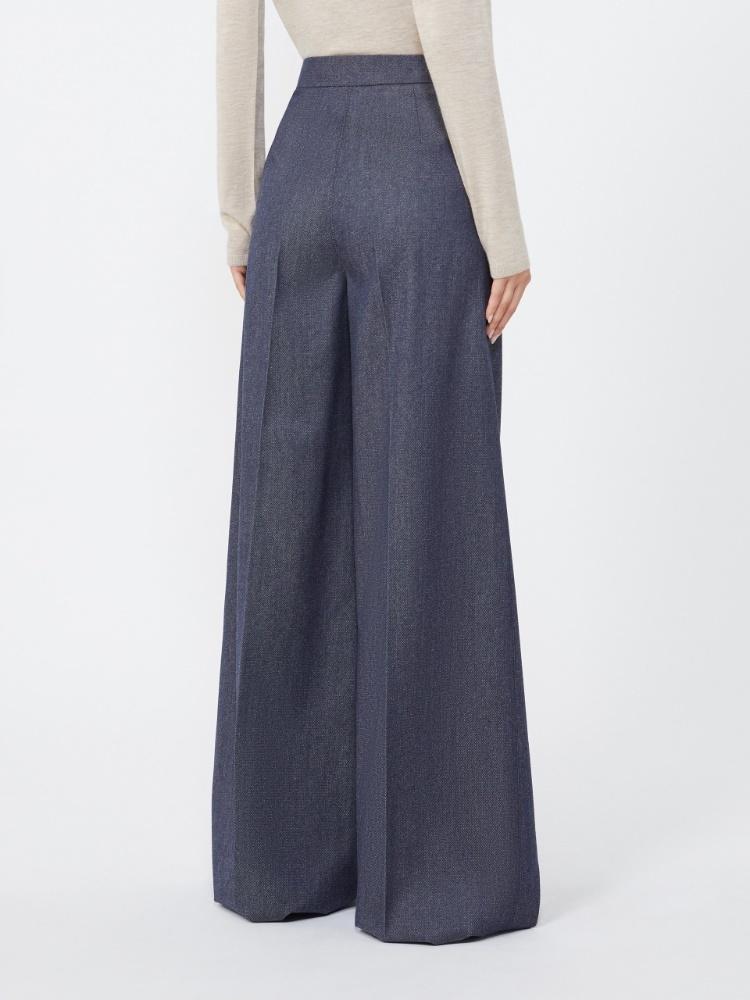 【送料&関税込】Max Mara onore Pants Onore linen and silk twill wide-leg pants in brown - Max
