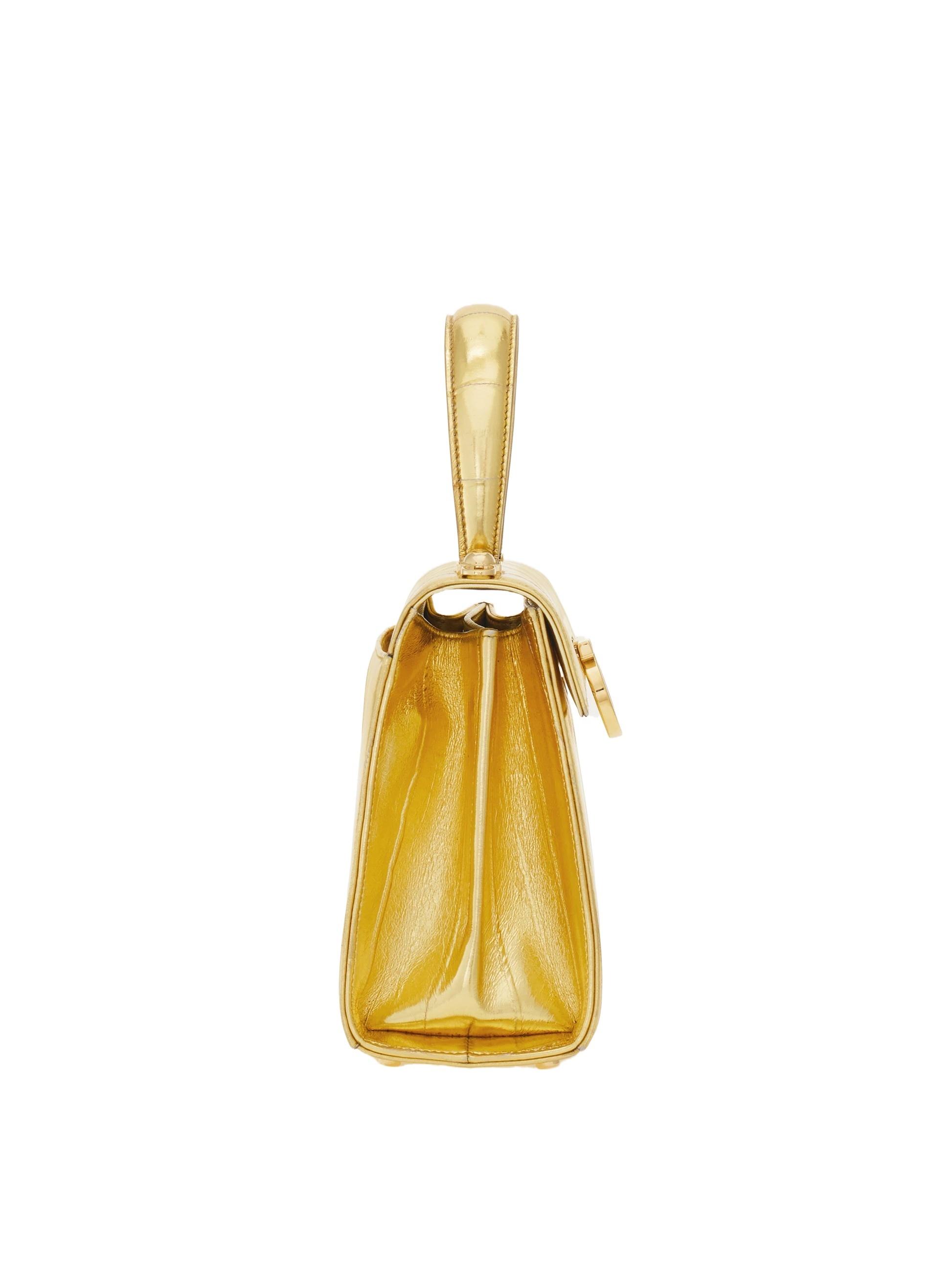 Ferragamo Iconic Top Handle (S) in Yellow | Lyst
