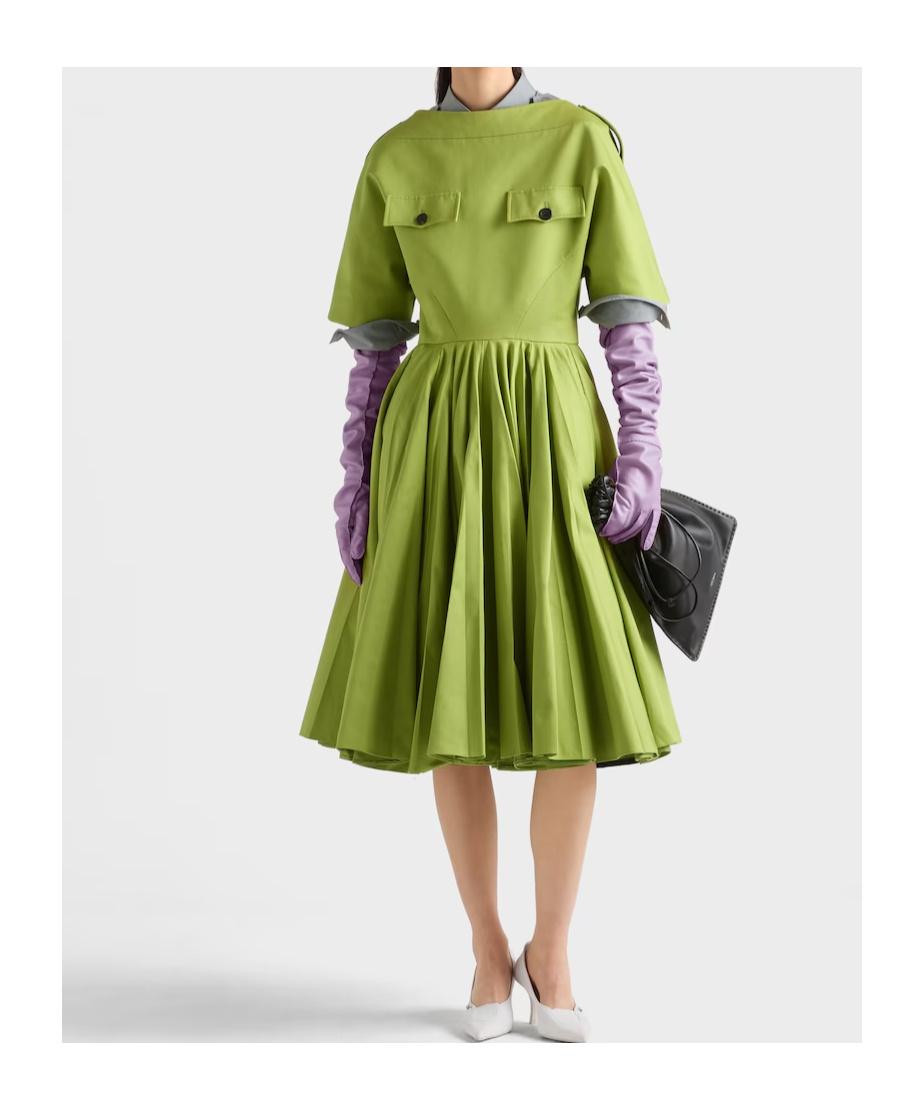 prada green silk dress Prada Pajama Shirtdress Robe Green Silk Twill Size 40 Belted Maxi Dres –  Celebrity Owned main image 1