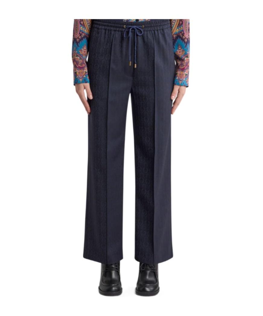 パンツ Etro Blue Jacquard Wool Palazzo Pants Silk palazzo pants in blue - Etro | Mytheresa