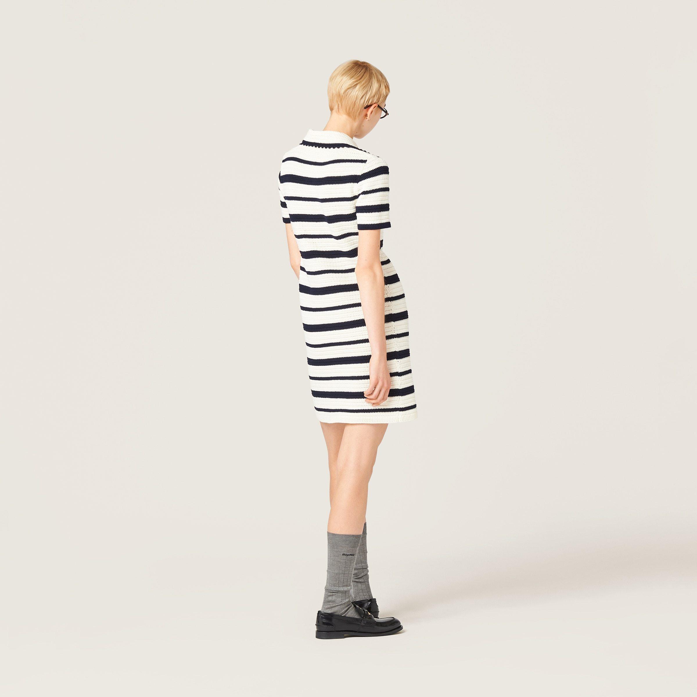Miu Miu Cotton Polo Dress in Blue | Lyst