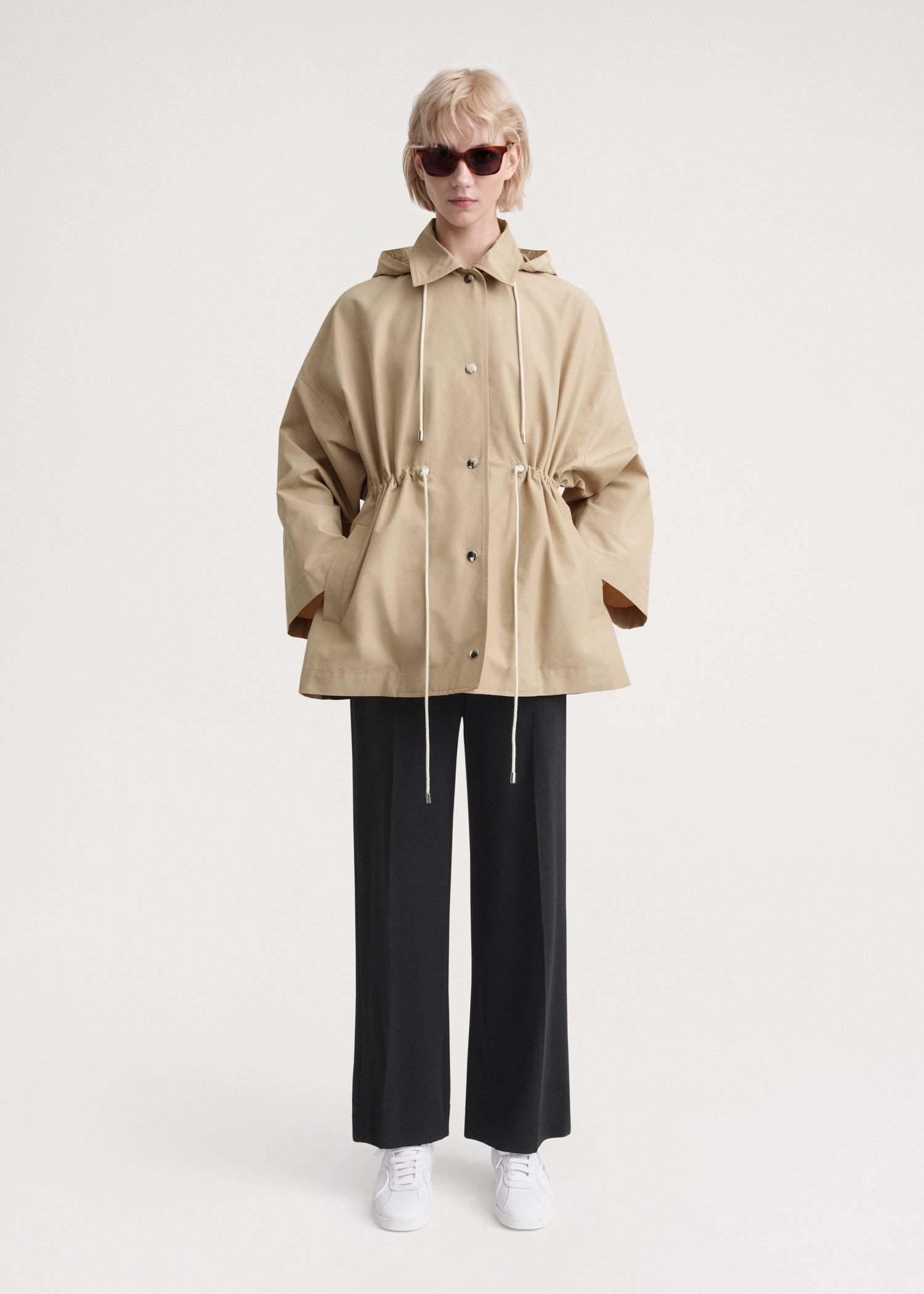 TOTEME Hooded Drawstring Parka in Natural | Lyst