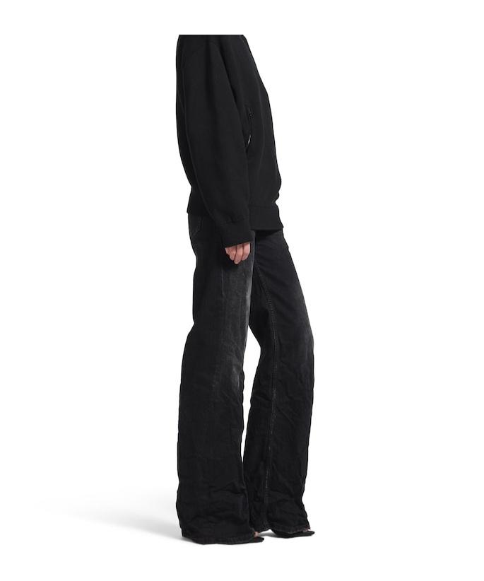 パンツ BALENCIAGA wide straight slacks Skater tailored wool-blend wide-leg pants in black