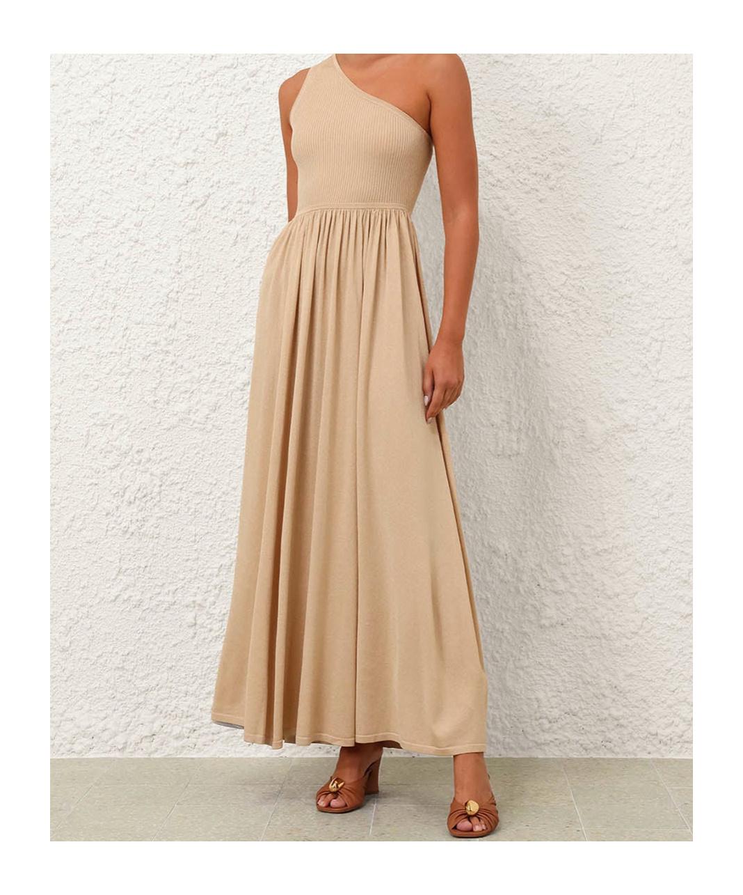 open lace back dress One Shoulder Sleeveless Sequin A-Line Maxi Dress for Wedding Guests main image 1