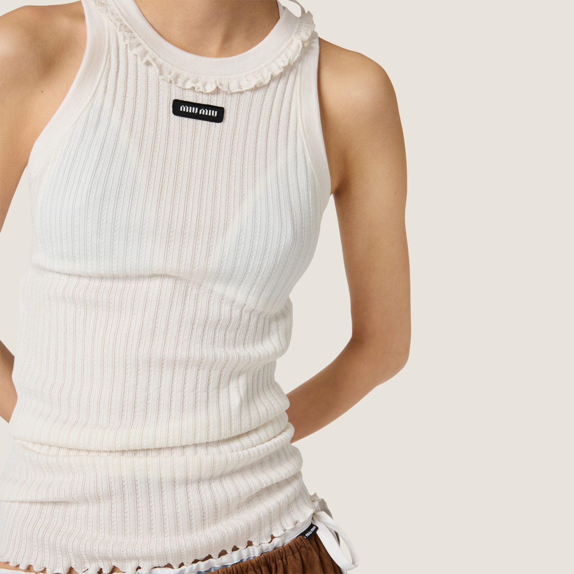 Miu Miu Sleeveless and tank tops for Women | Online Sale up to 33