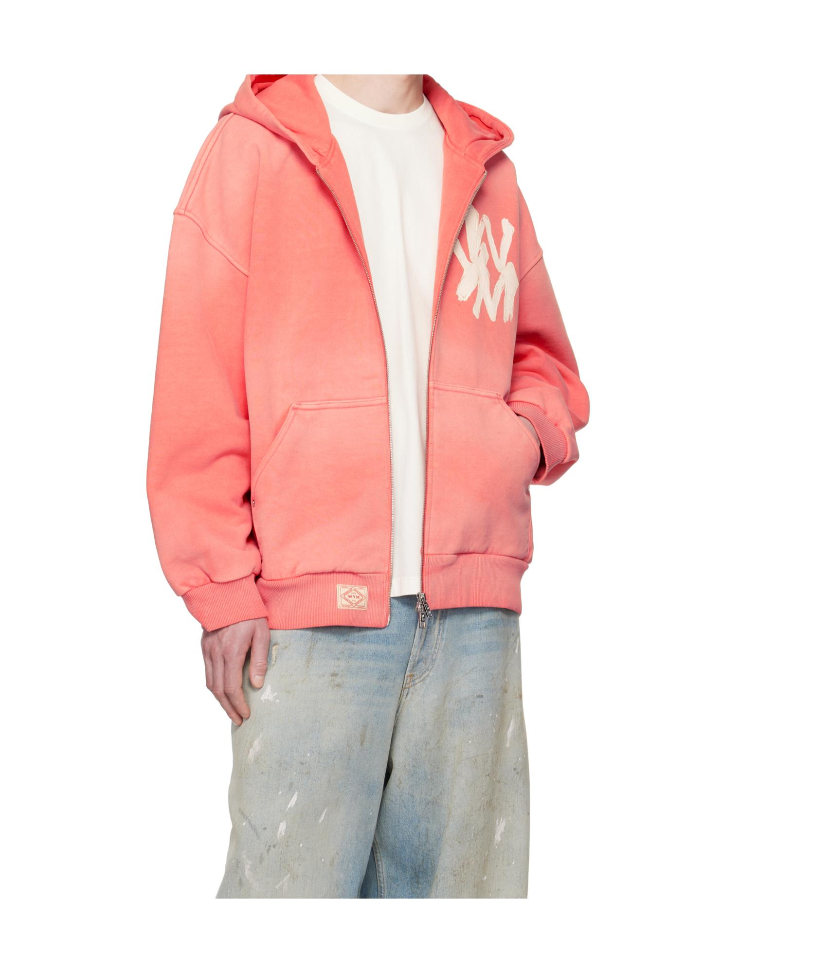 ☆人気☆Painted Logo Dyed Hooded Zip-Up/WOOYOUNGMI☆ Navy Painted Logo Dyed Hooded Zip-Up - WOOYOUNGMI