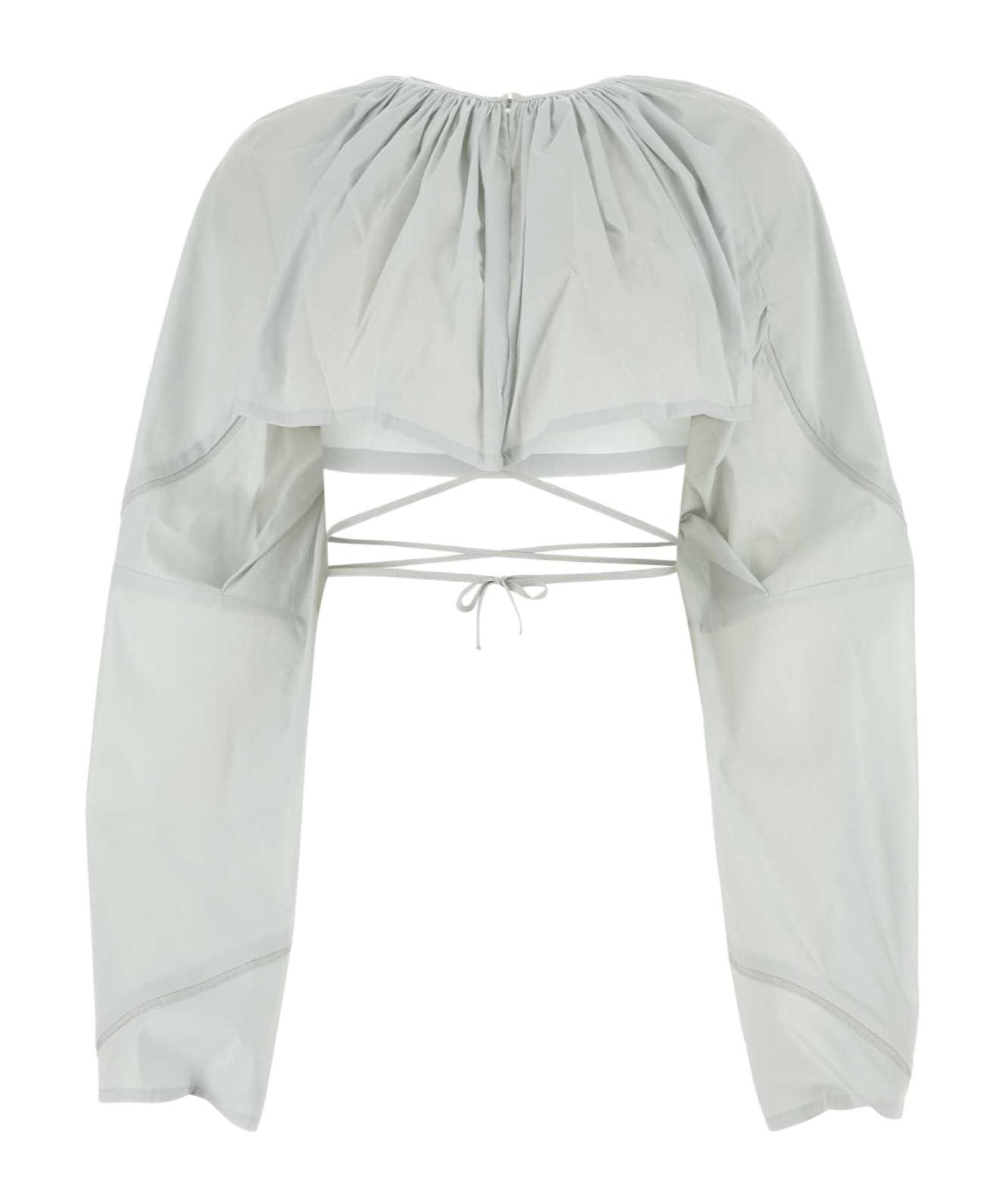 Tシャツ・カットソー KIKO KOSTADINOV Light Grey Stretch Cotton Blend Blouse Kiko Kostadinov Grey Isaac Double Layer Shirt Kiko Kostadinov
