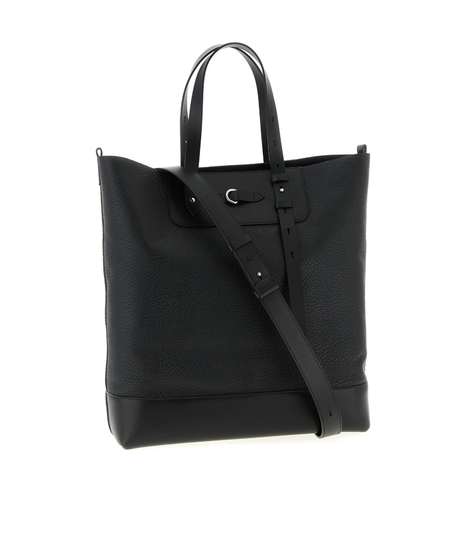 Maison Margiela Vertical Logo Detailed Tote Bag in Black | Lyst