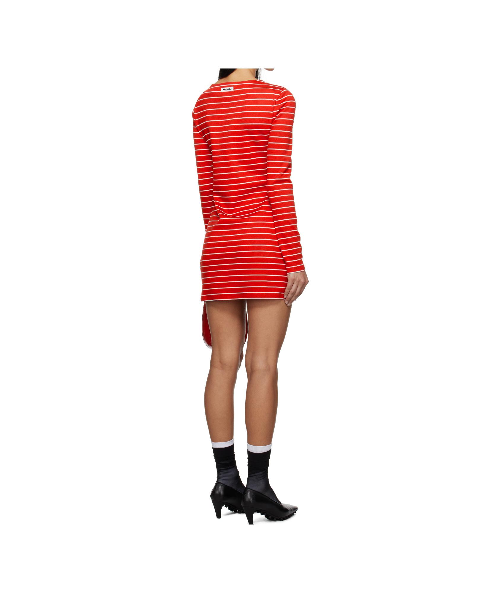 navy blue dress for baby girl Red Asymmetrical Ruffle Dress by MSGM main image 0