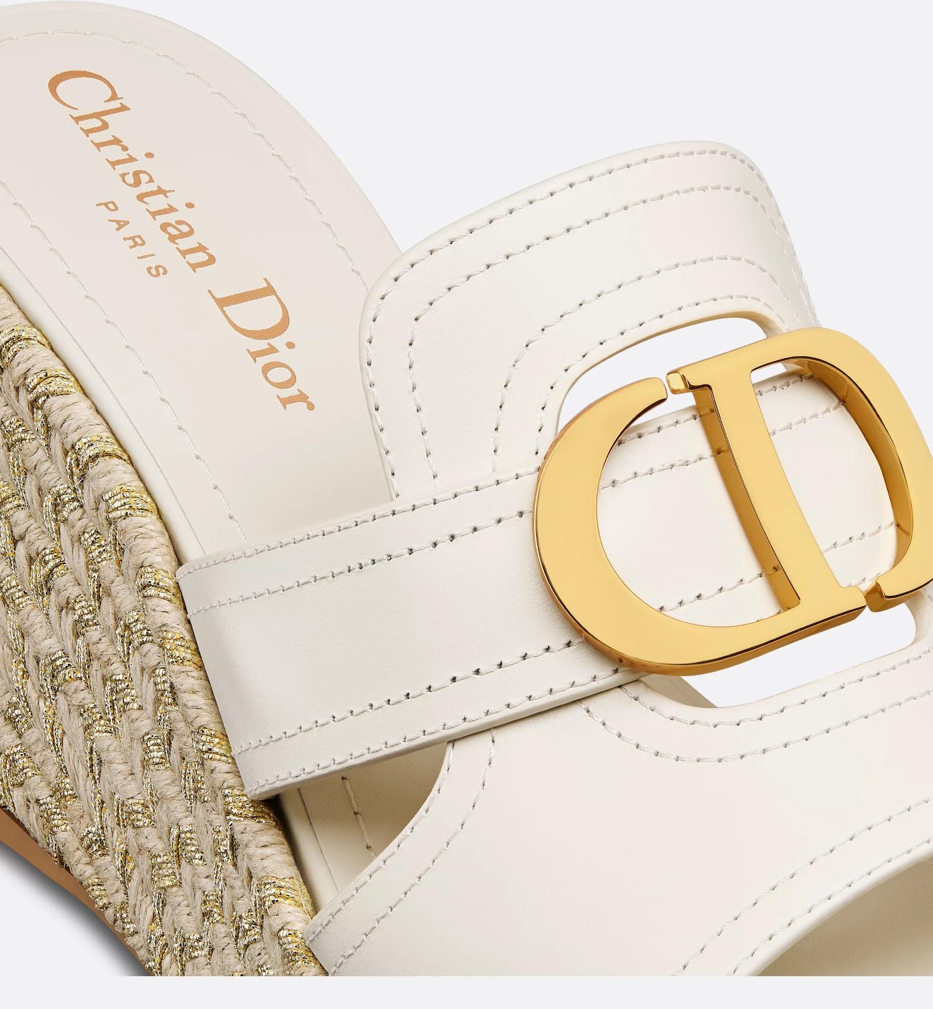 Dior 30 Montaigne Wedge Slide in White | Lyst