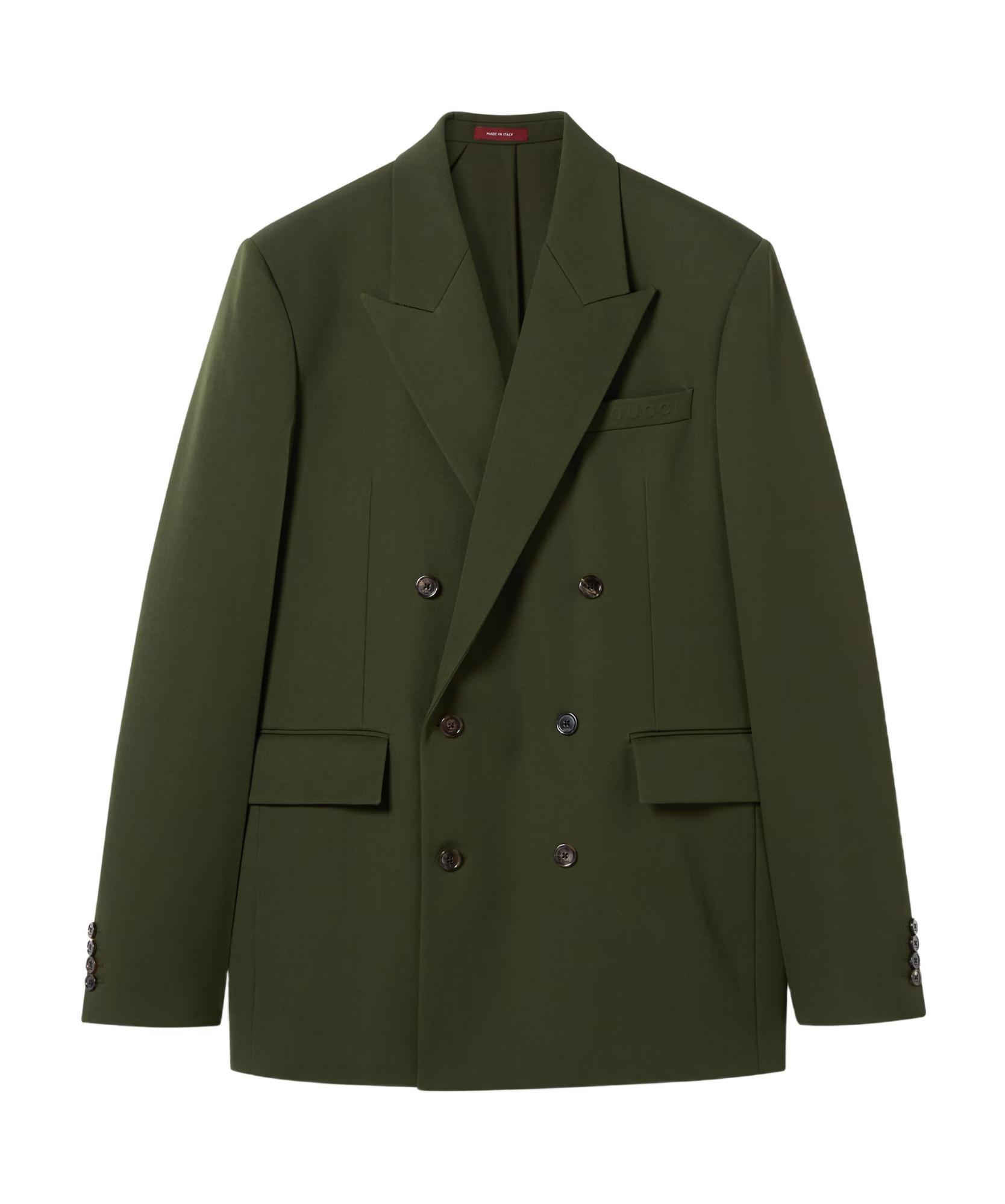 テーラードジャケット GUCCI MILITARY GREEN DOUBLE-BREASTED JACKET IN WOOL Gucci Double Breasted Blazers for Men - Up to 55% off | Lyst