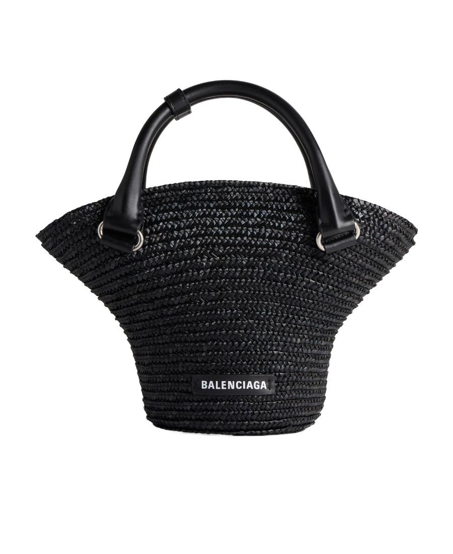 ハンドバッグ Balenciaga Straw Mini Beach Handbag BALENCIAGA Women's Beach Bag Mini Tote in Natural | REVERSIBLE