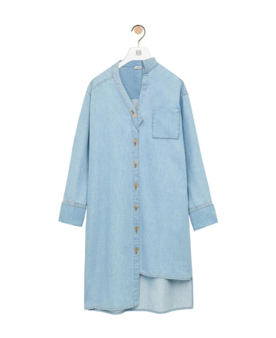 Loewe Asymmetrical Shirt Dress in Blue | Lyst Loewe Asymmetrical Shirt Dress in Blue | Lyst