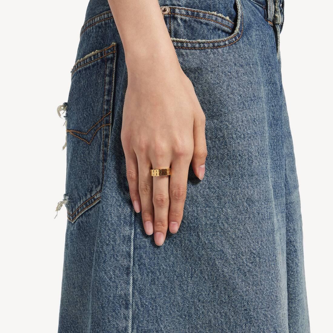 Balenciaga Logo Band Ring in Metallic | Lyst