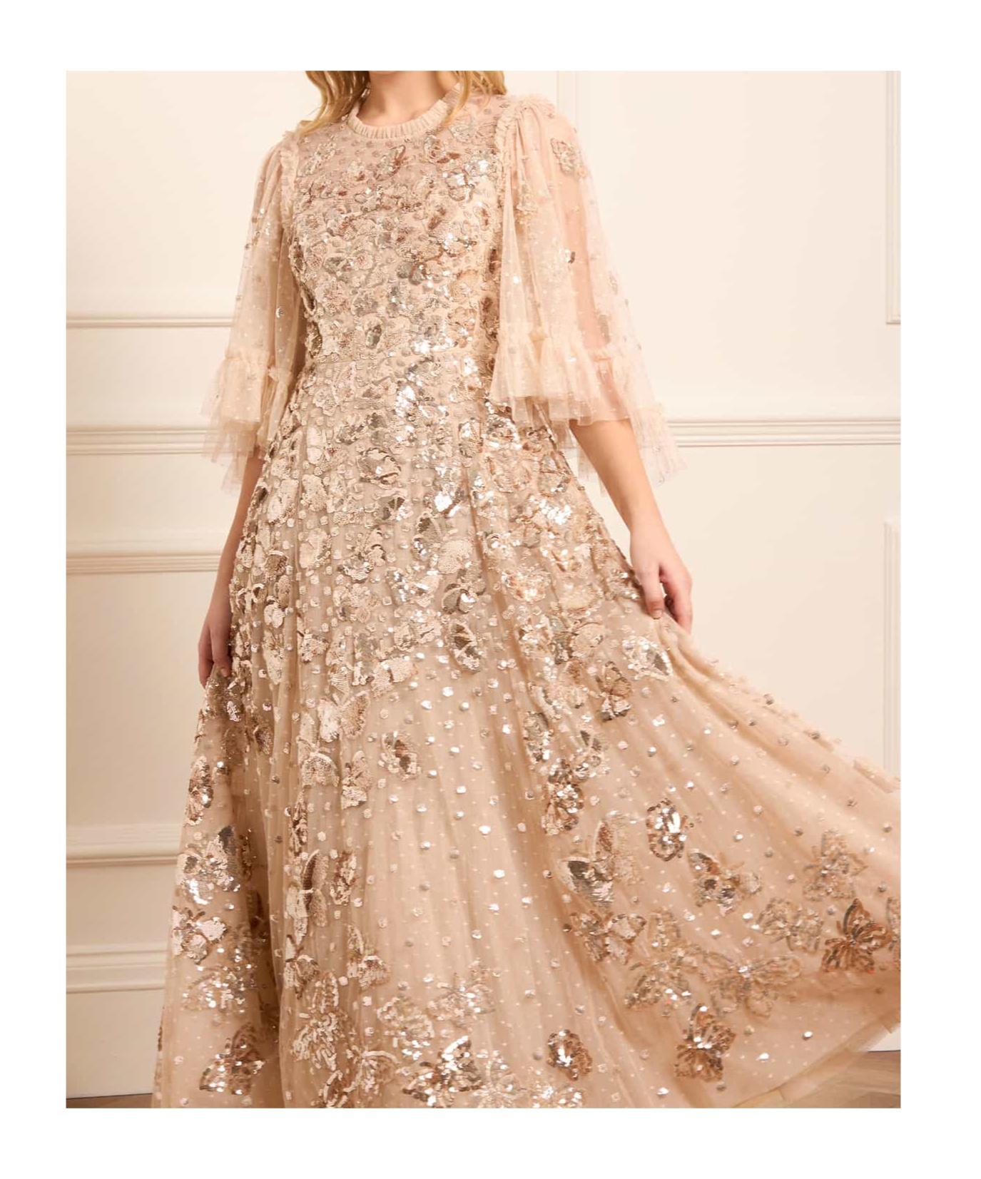 ワンピース NEEDLE & THREAD Long dress with all-over sequins Oro The Lookbook | Embroidered & Embellished Womenswear Collections