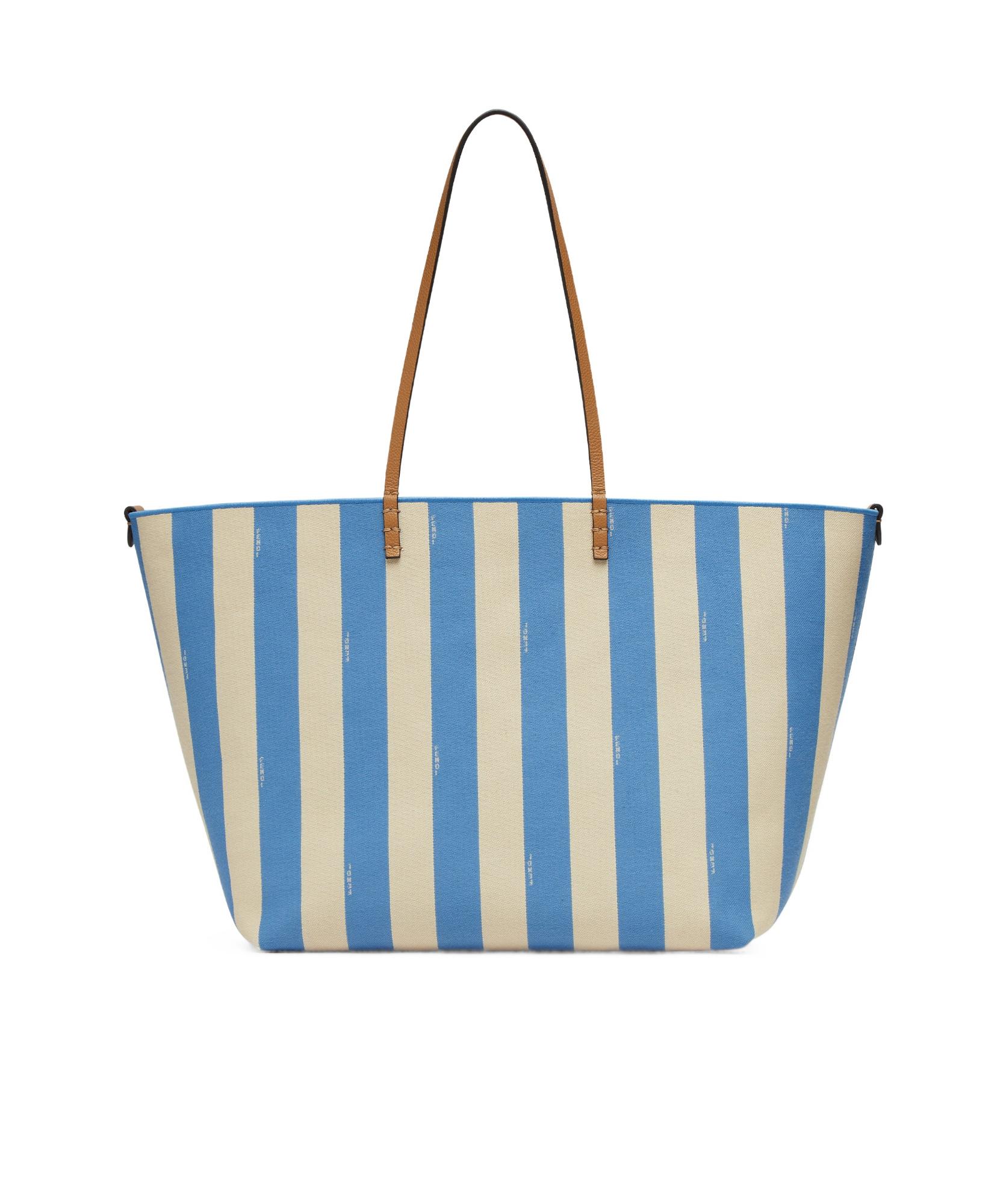 Fendi Large Roll Striped Reversible Tote Bag in Blue | Lyst