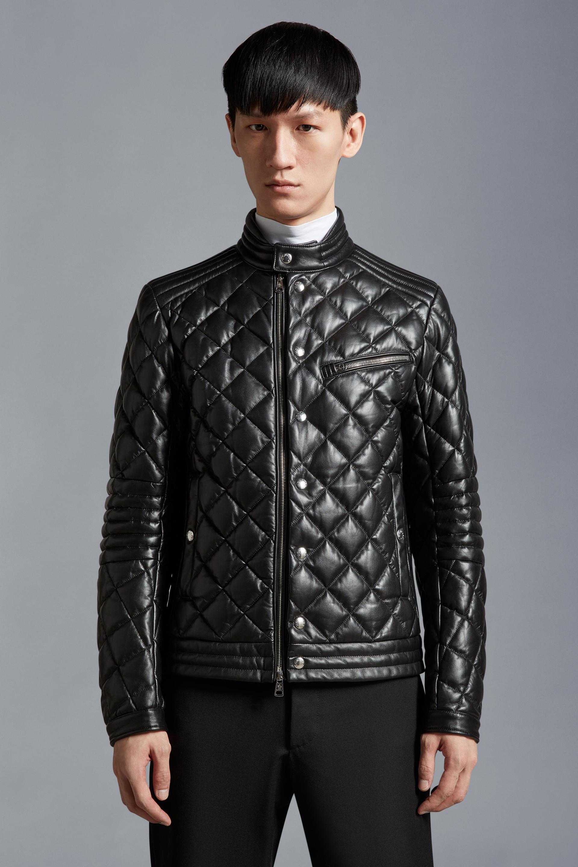 Moncler Leather jackets for Men Lyst