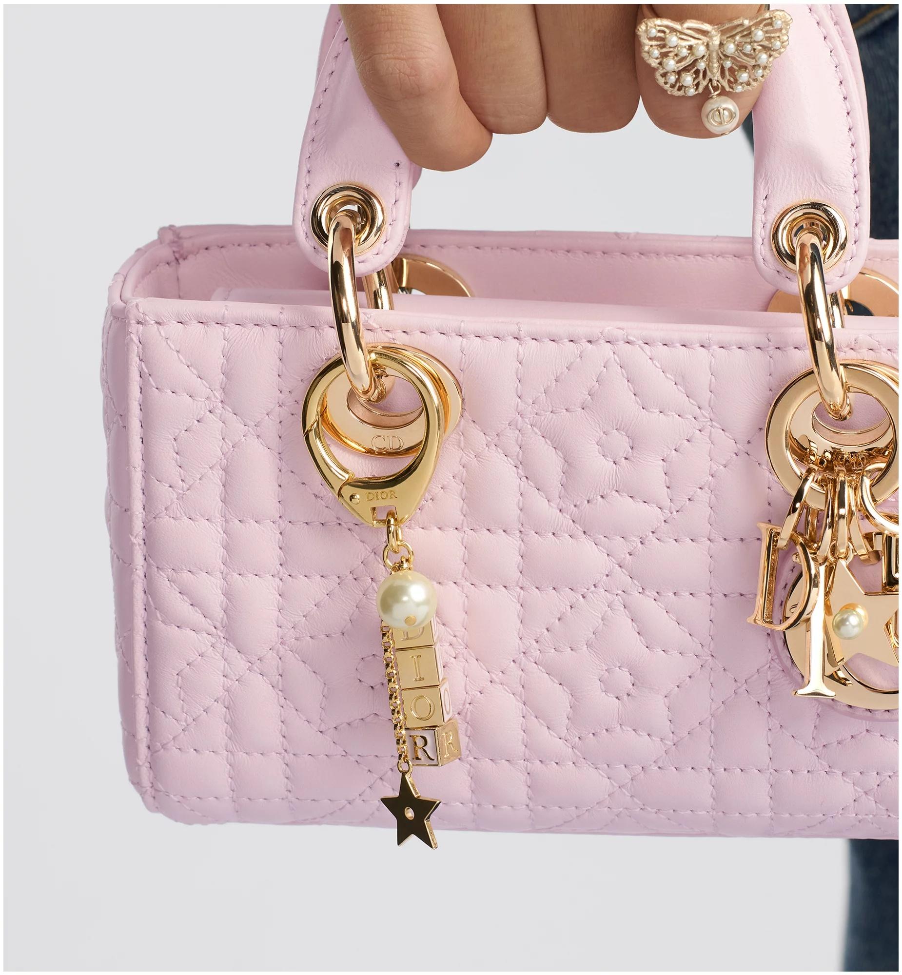 D-Dice♪【DIOR】バッグチャーム♡ D-Dice Bag Charm Gold-Finish Metal, Black Lacquer, White