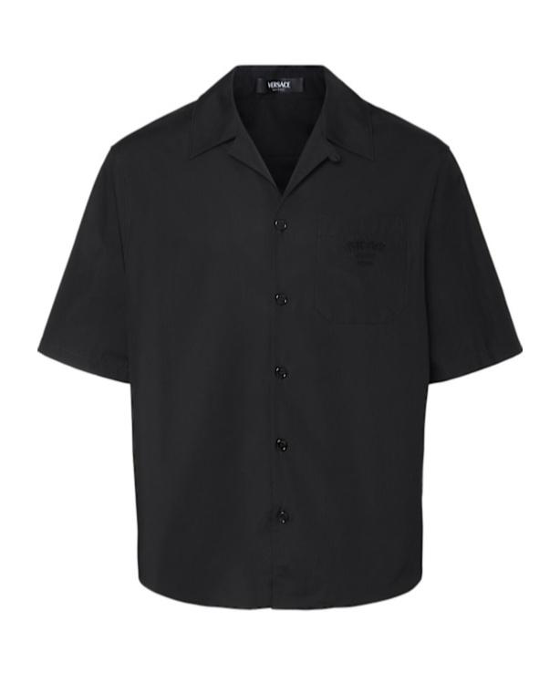 シャツ VERSACE BLACK POPLIN SHIRT Versace Poplin Twill Shirt in Black for Men | Lyst