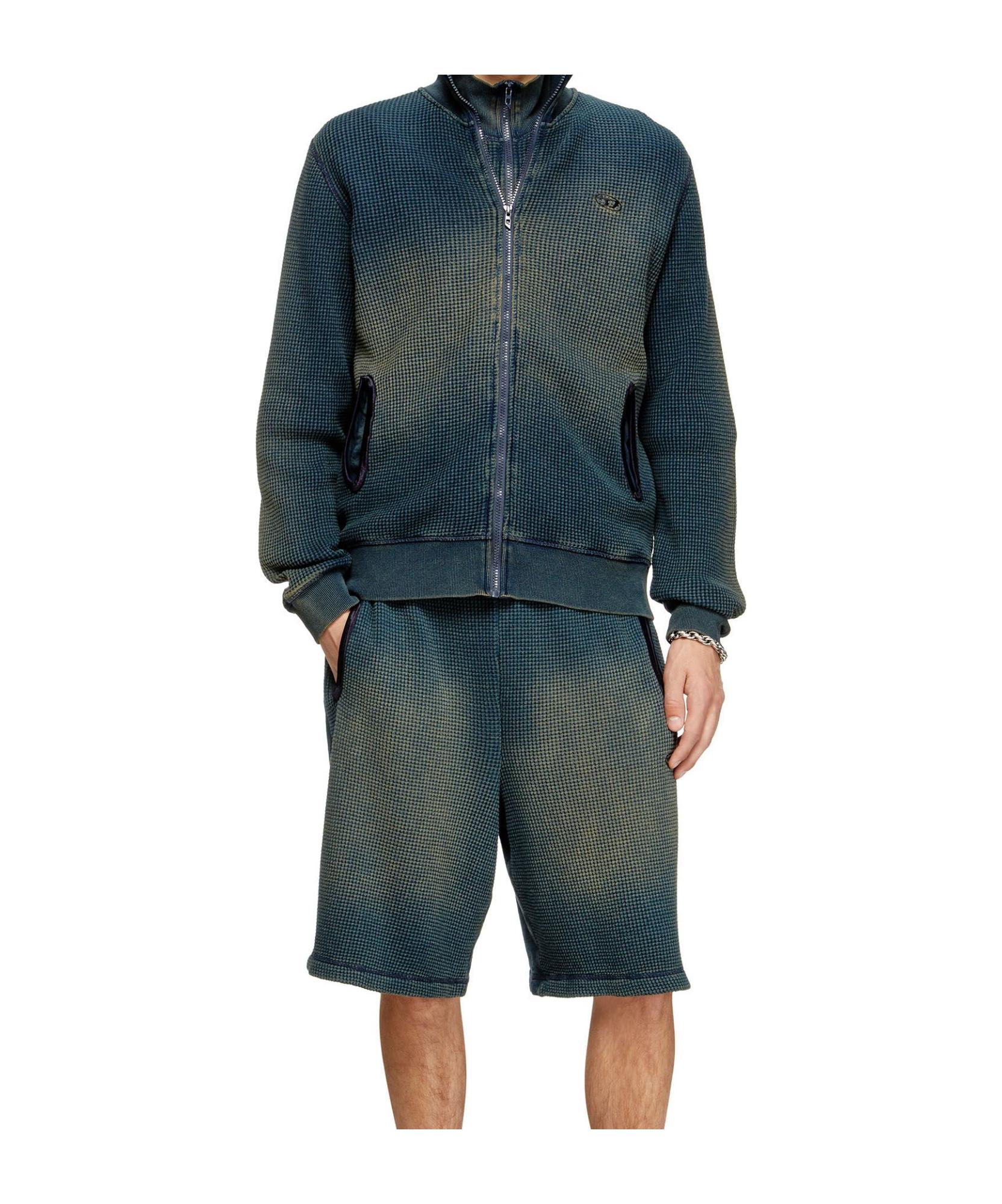 DIESEL Waffle-Knit Cardigan in Blue for Men | Lyst UK