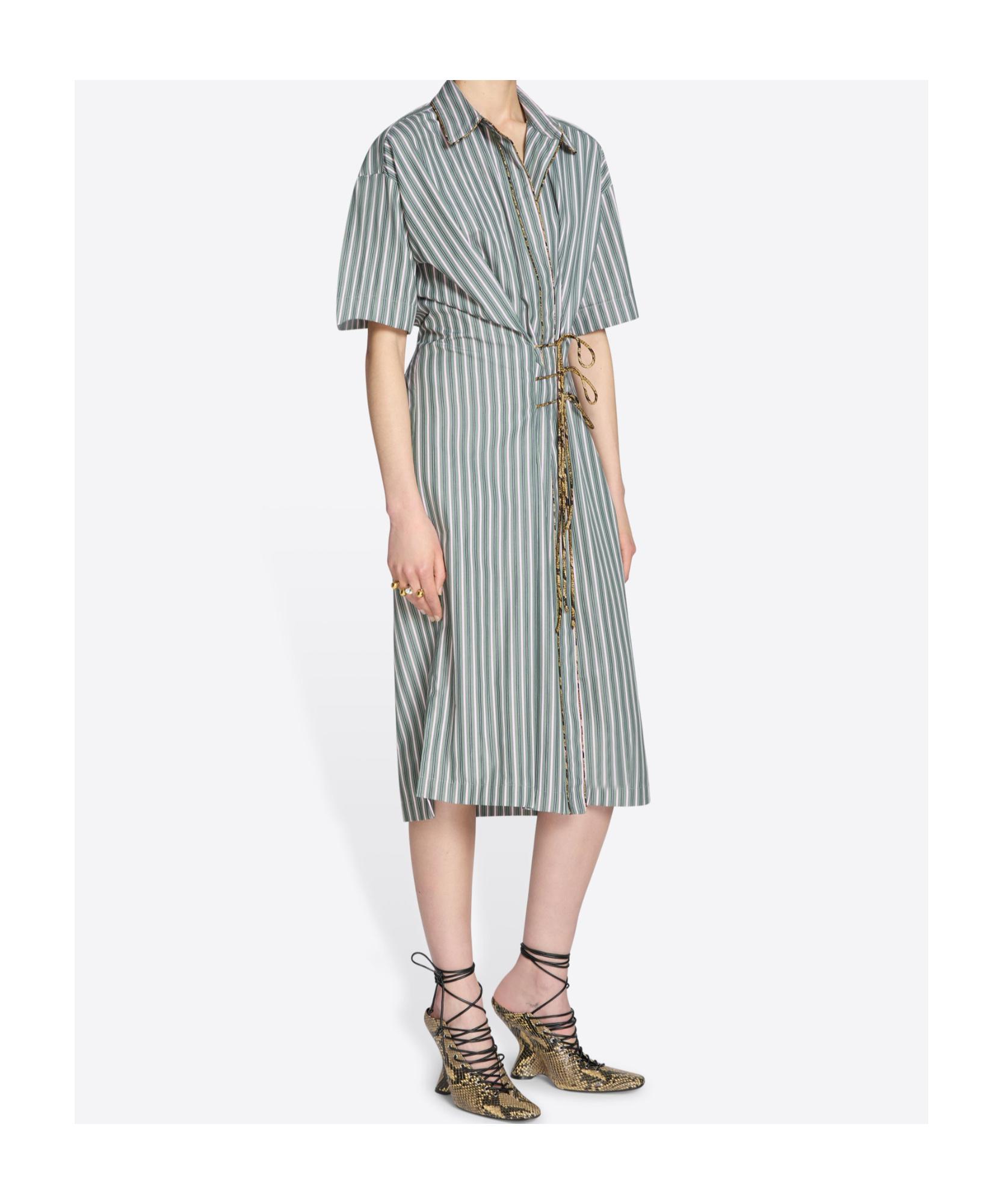 【Dries Van Noten】Striped compact poplin midi shirt dress Dries Van Noten Striped Compact Poplin Midi Shirt Dress In