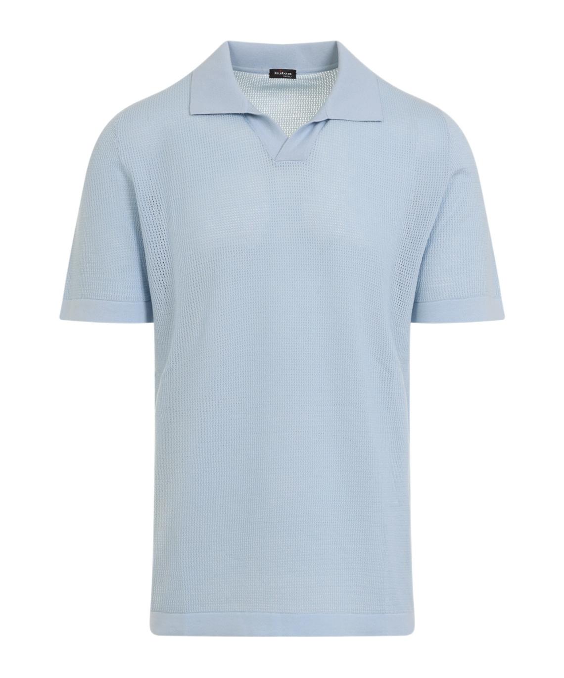 Kiton Short-Sleeved Straight-Hem Polo Shirt in Blue for Men