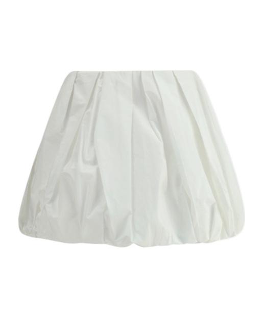 Pinko Pleated Poplin Mini Balloon Skirt in White | Lyst