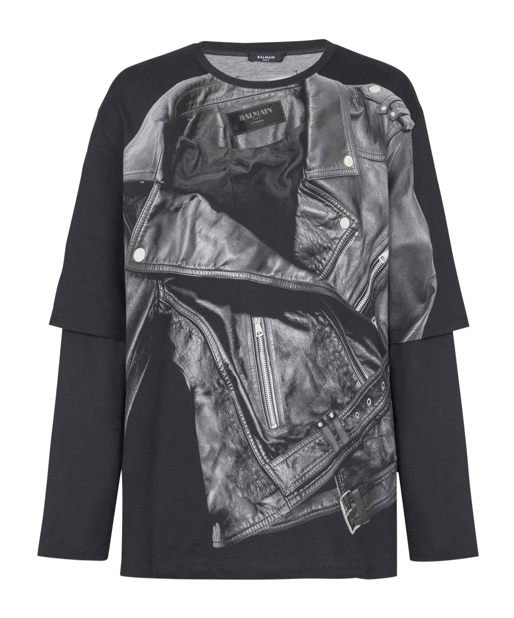 【関税＆送料込み】Balmain Leather Trompe L'A’il Ls T-Shirt 関税＆送料込み】Balmain Trompe L'Oeil T-Shirt Balmain
