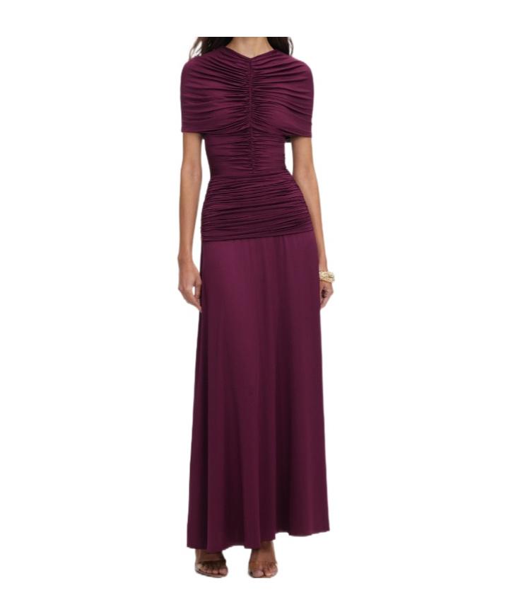 burgundy dress designer Tina Holly Couture Designer TW049 Burgundy Beaded Sequin Mermaid Formal Gown Burgundy / 10 AUS