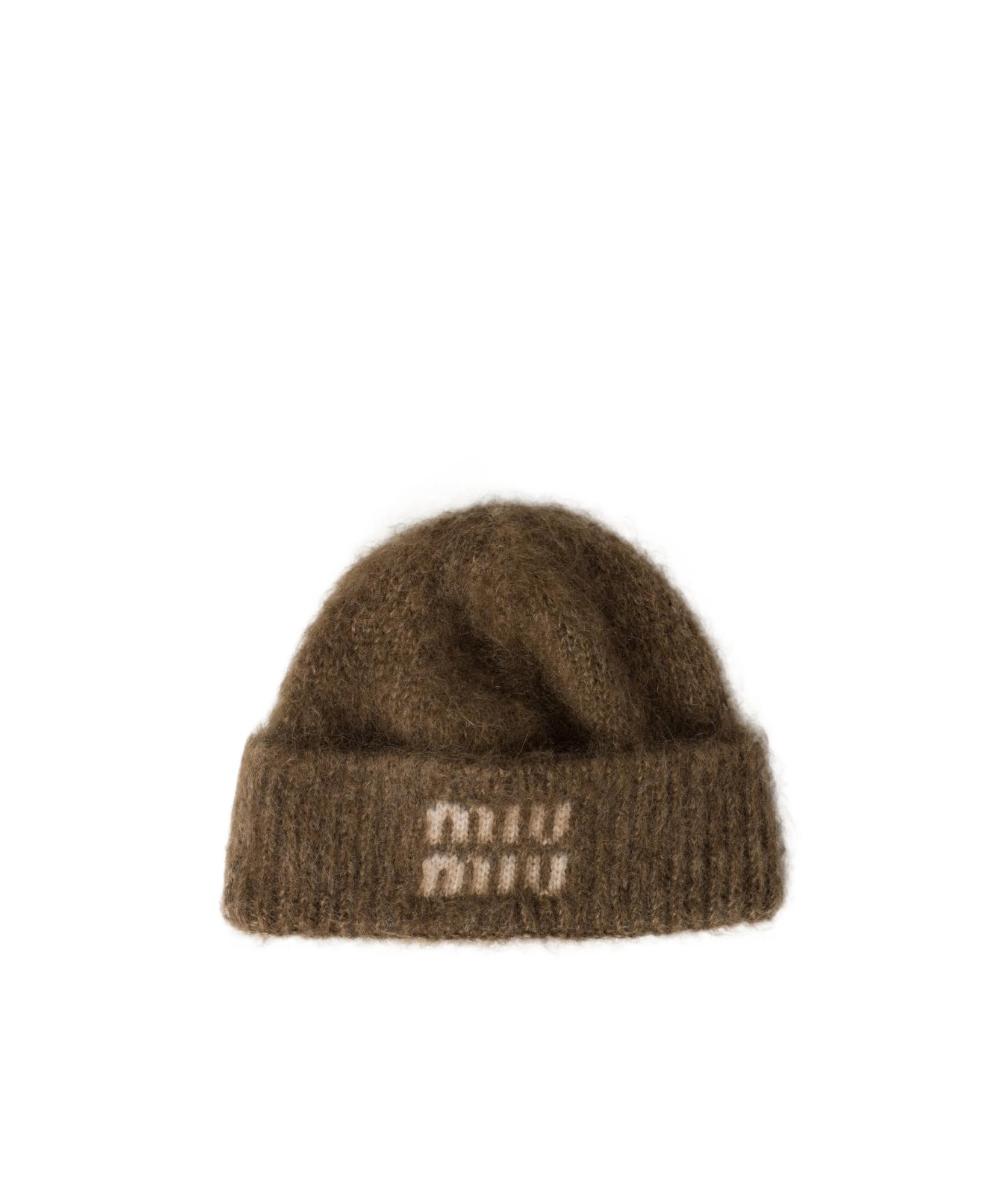 miumiu モヘアビーニー Miu Miu Mohair Beanie in Brown | Lyst