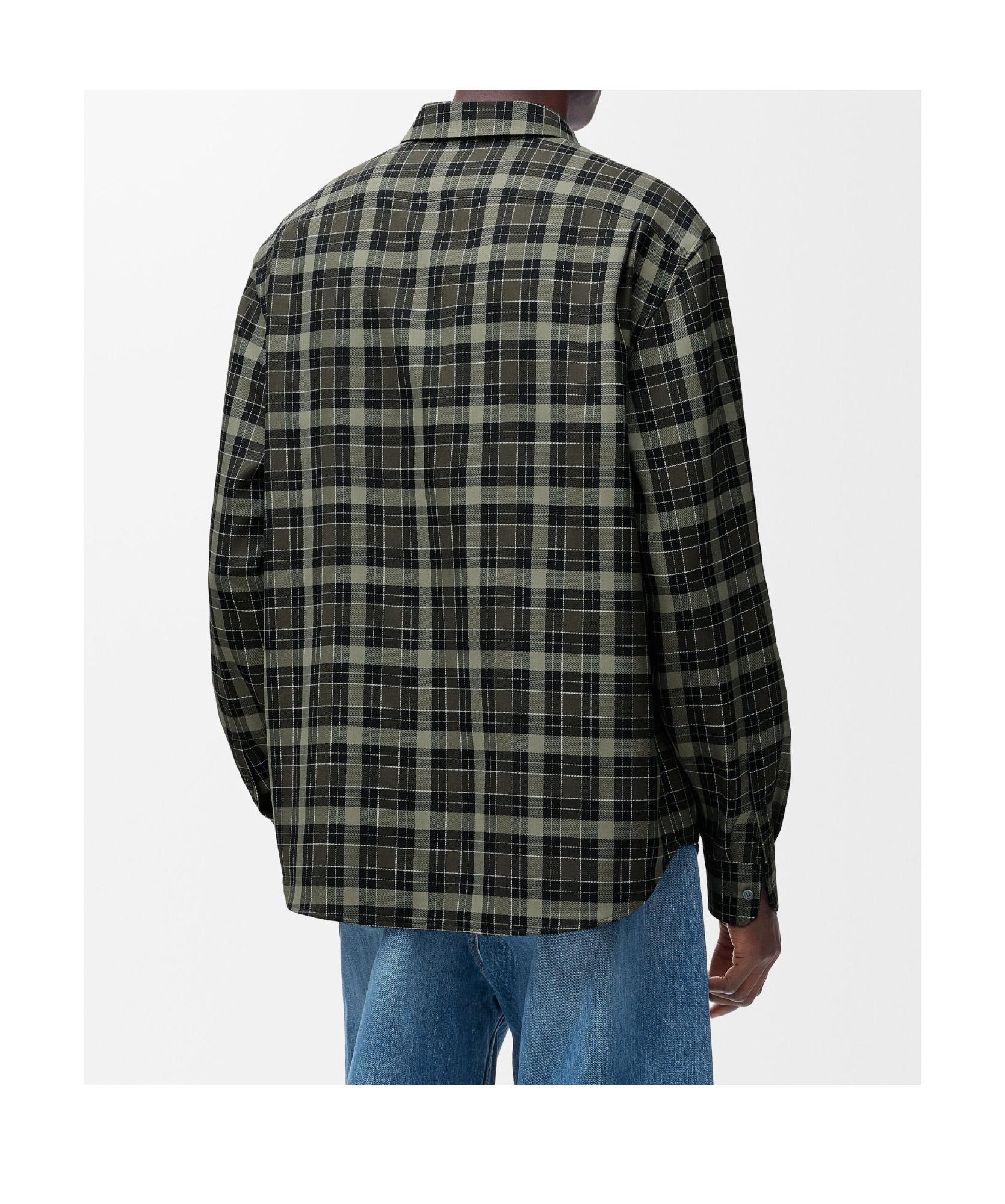 Loewe Checked Long-Sleeved Shirt in Gray for Men | Lyst