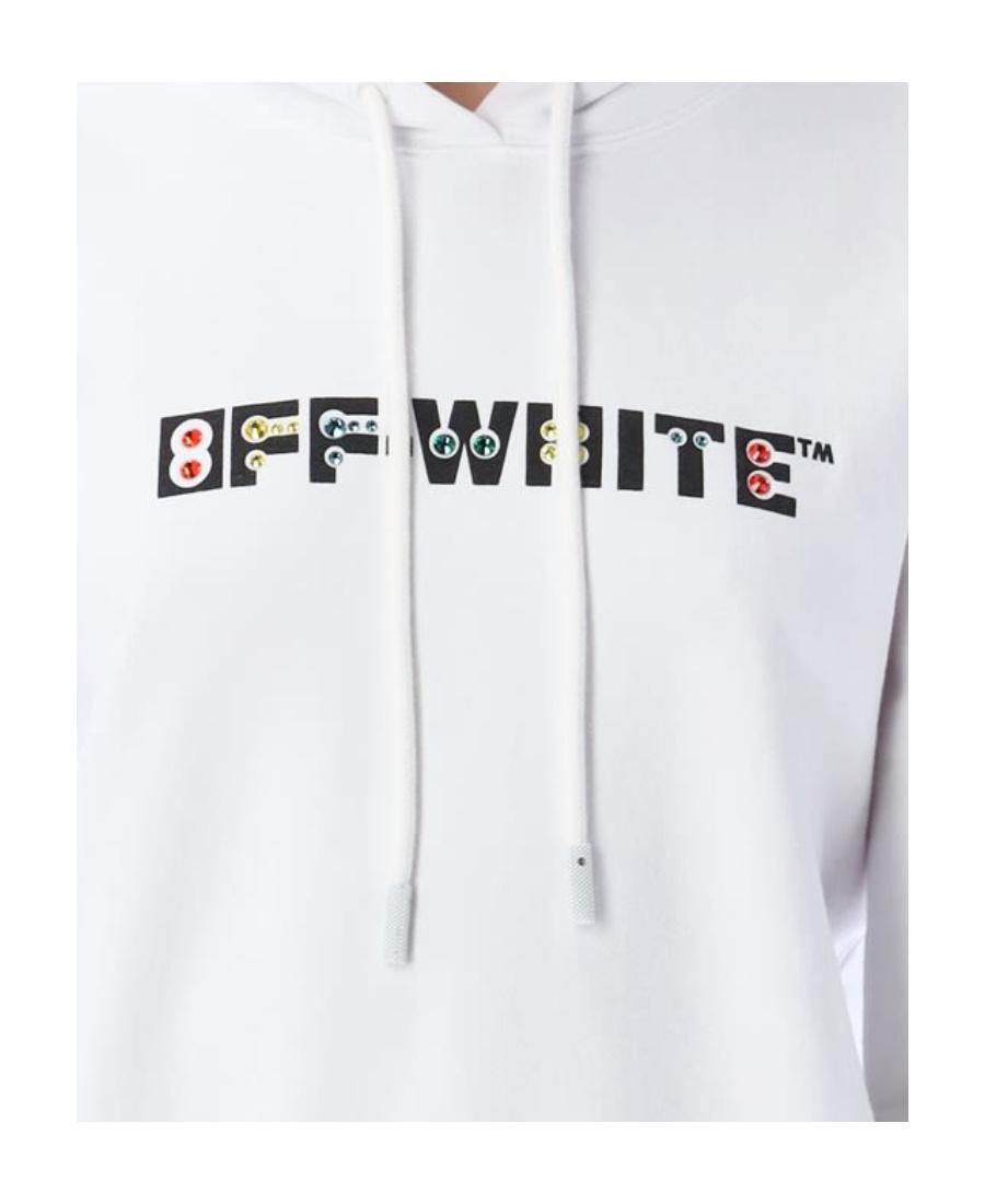 Off-White c/o Virgil Abloh Rhinestone-Embellished Logo Hoodie in