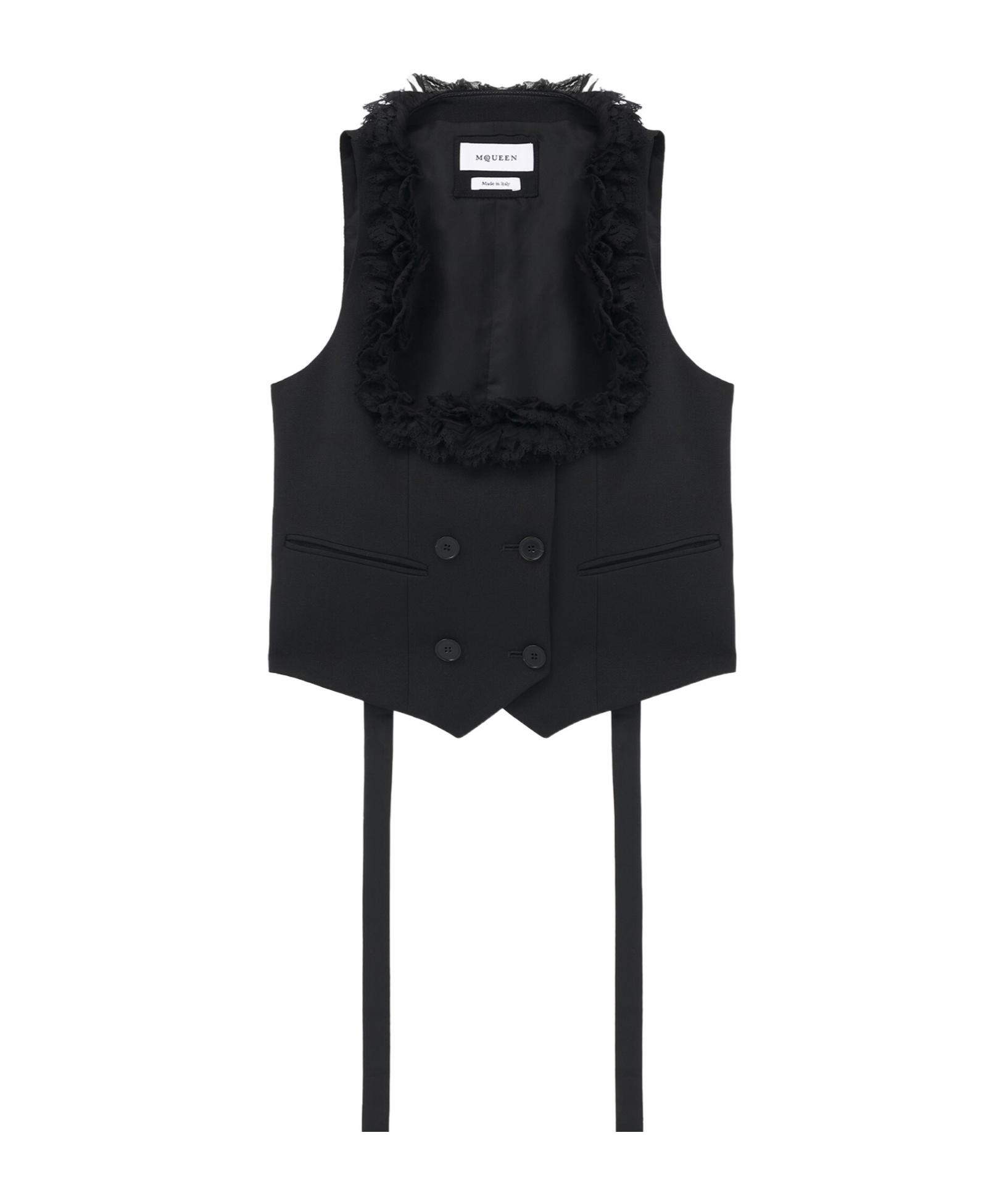 パンツ ALEXANDER MCQUEEN Women Vests 705526QJAAC1000 Black McQueen Waistcoats and gilets for Women | Online Sale up to