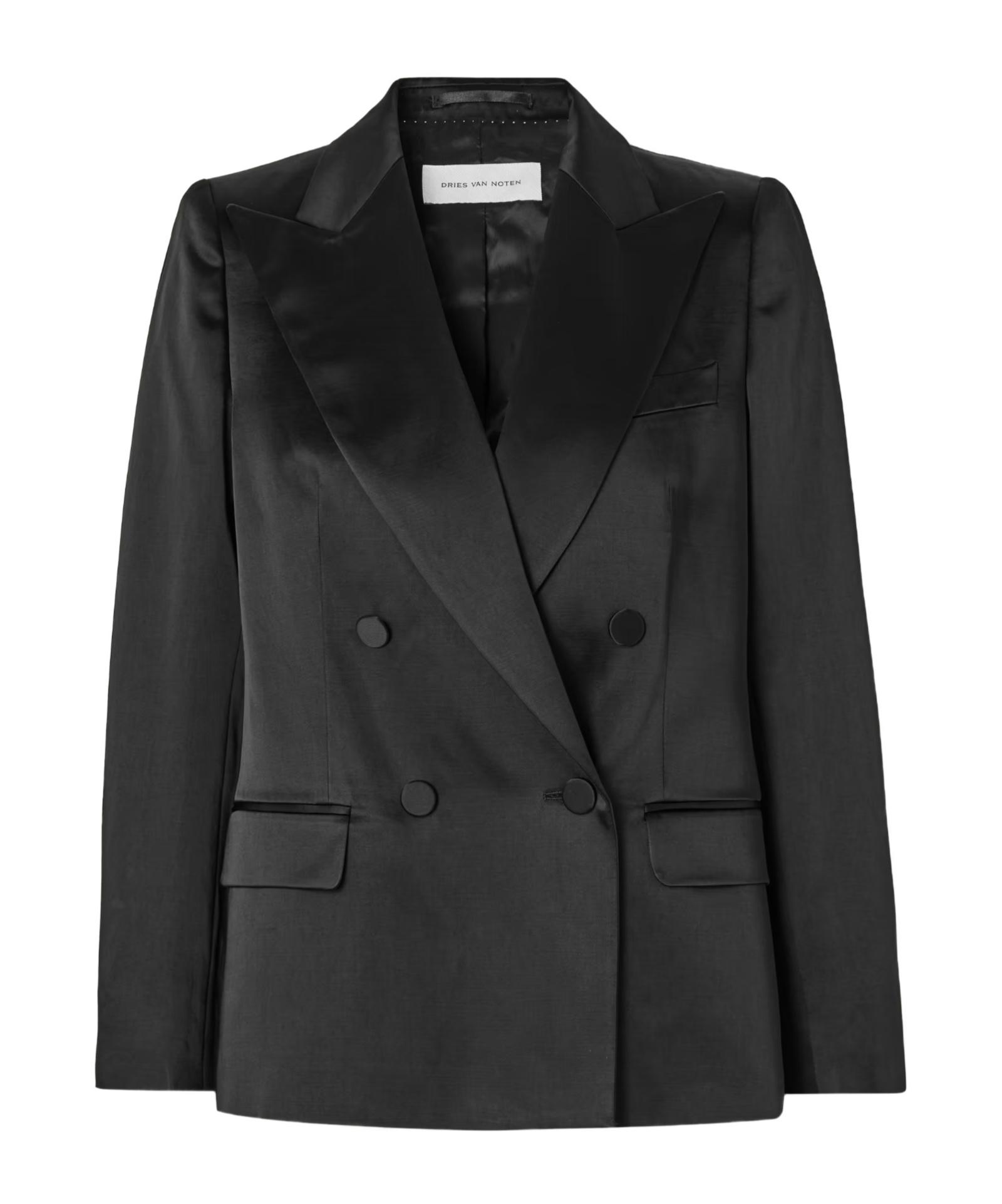 Dries Van Noten Double-Breasted Suit Jacket in Black | Lyst