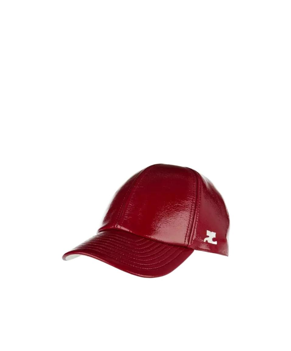 COURRÈGES • Red/White Vinyl Logo Baseball Hat Ebay Style Madewell Baseball Hat COURRÈGES • Red/White Vinyl  main image 2