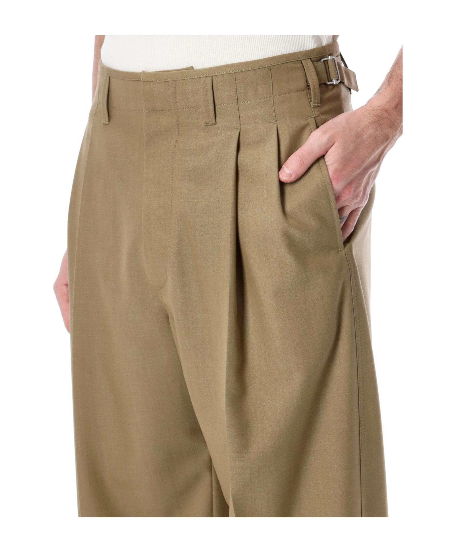 Lemaire Pleated Wide-Leg Pants in Natural for Men | Lyst